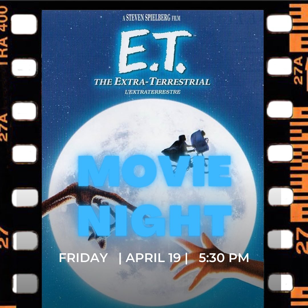 👽 🌍 📞 

April 19 from 5:30-8:30 at Beehive Upstairs- come hang and watch E.T. with us 🌙

Some Details:

I guess we like classic movies here at Beehive: @beehiveupstairs will host a movie night featuring the movie E.T.! Price includes popcorn and 