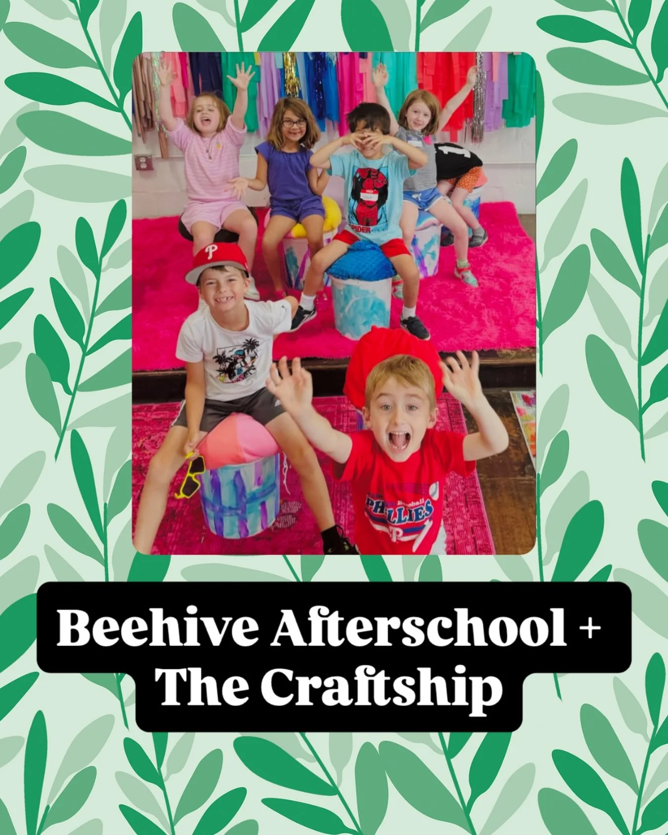 @the.craftship &amp; @beehivecommunity team up yet again for our new Tuesday afternoon crafty afterschool 💎🍎🌻

How it works: sign up for Tuesday Beehive Aftercare with pick-up from any of our partner schools. We will pick-up from school, head to @