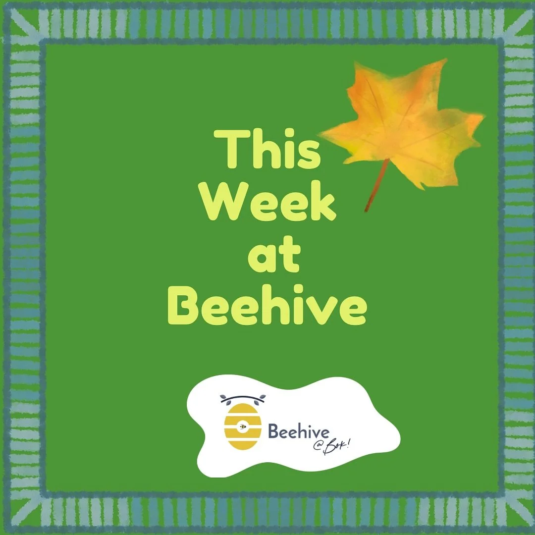 This week at Beehive 🌻 

Classes with @wigglehour @music_with_ry @eighthsensewellness (Mommy &amp; Me Yoga!) &amp; a special fall paper making class and storytime with Beehive. New Baby Group with @illuminatebirth @every.body.advocacy on Wednesday a