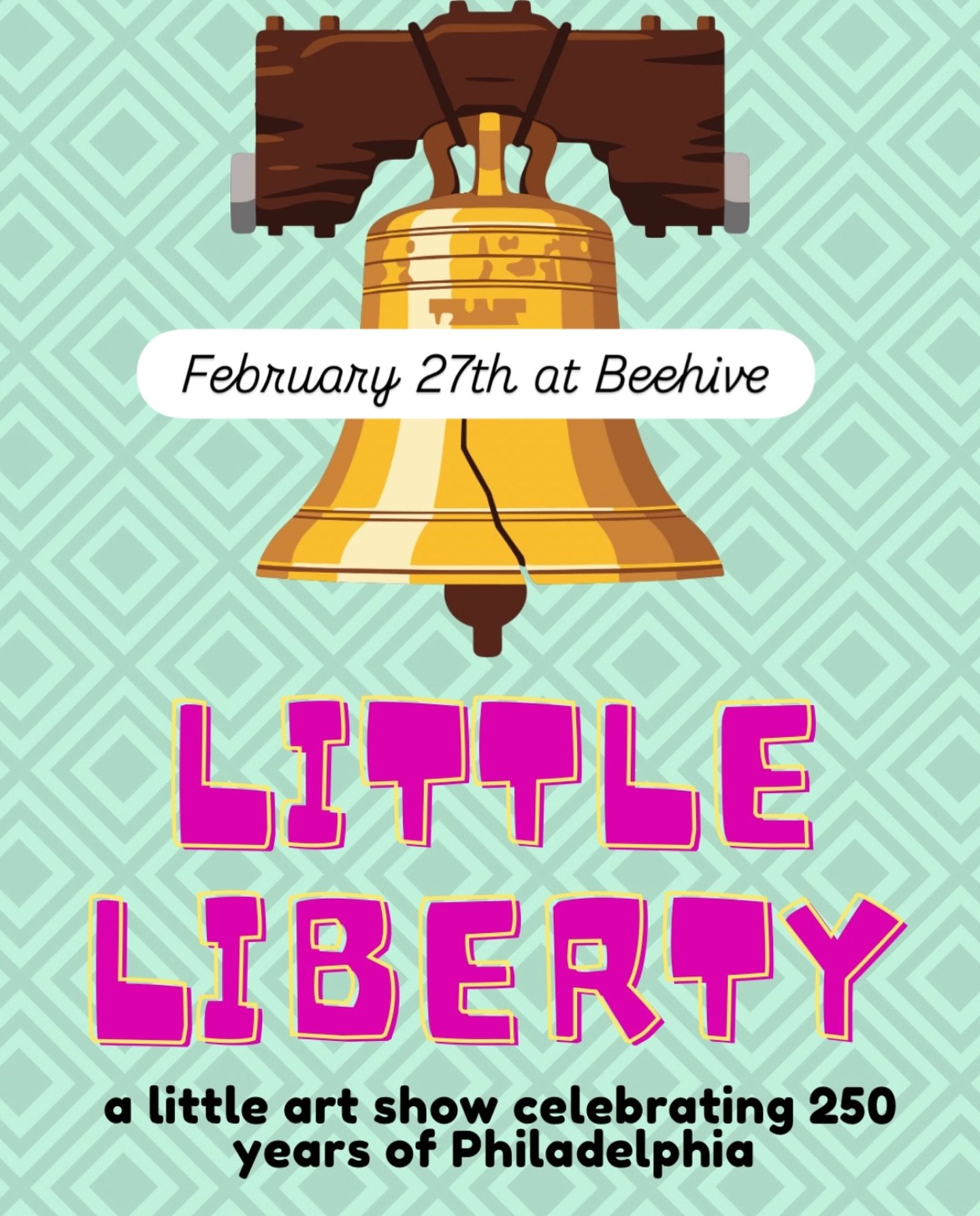 We are really excited about this one!

The city of Philadelphia is sponsoring artists to create Liberty Bell replicas in neighborhoods of Philly and so Beehive is going to do the little version&hellip; Little Liberty!

We will host Little Liberty, an
