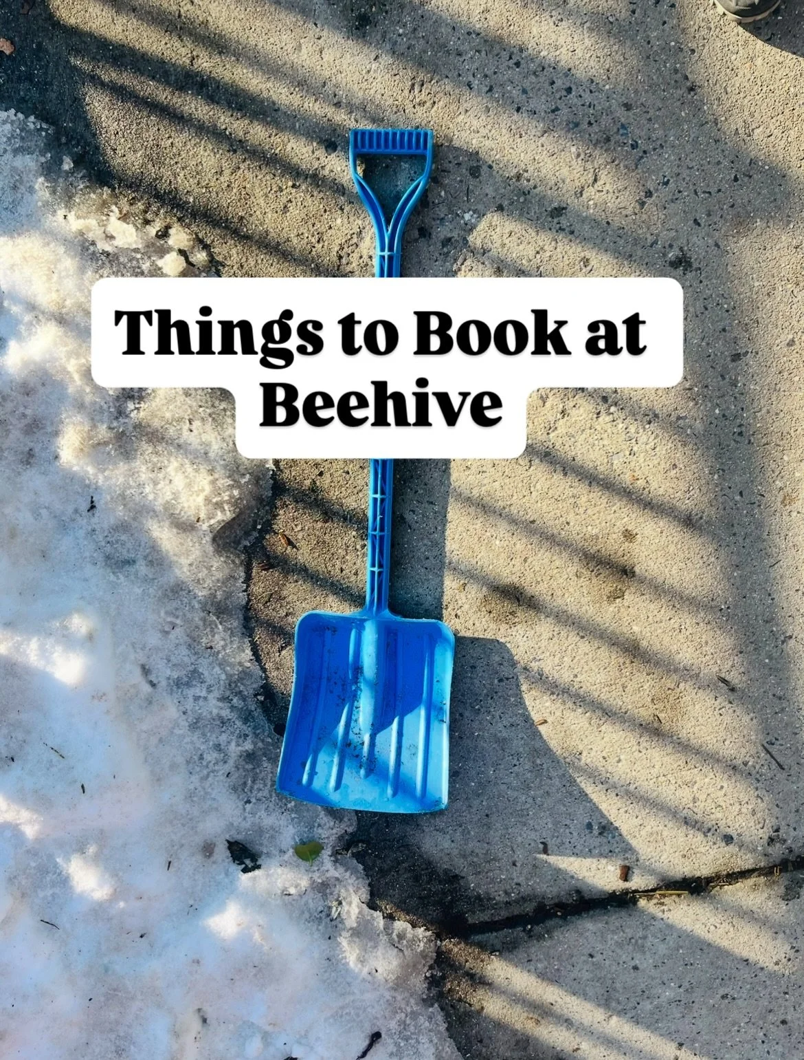 So much to book at Beehive. It may be winter but we are dreaming of summer. 

📸 of a shovel that caused a lot of sharing drama 🎭