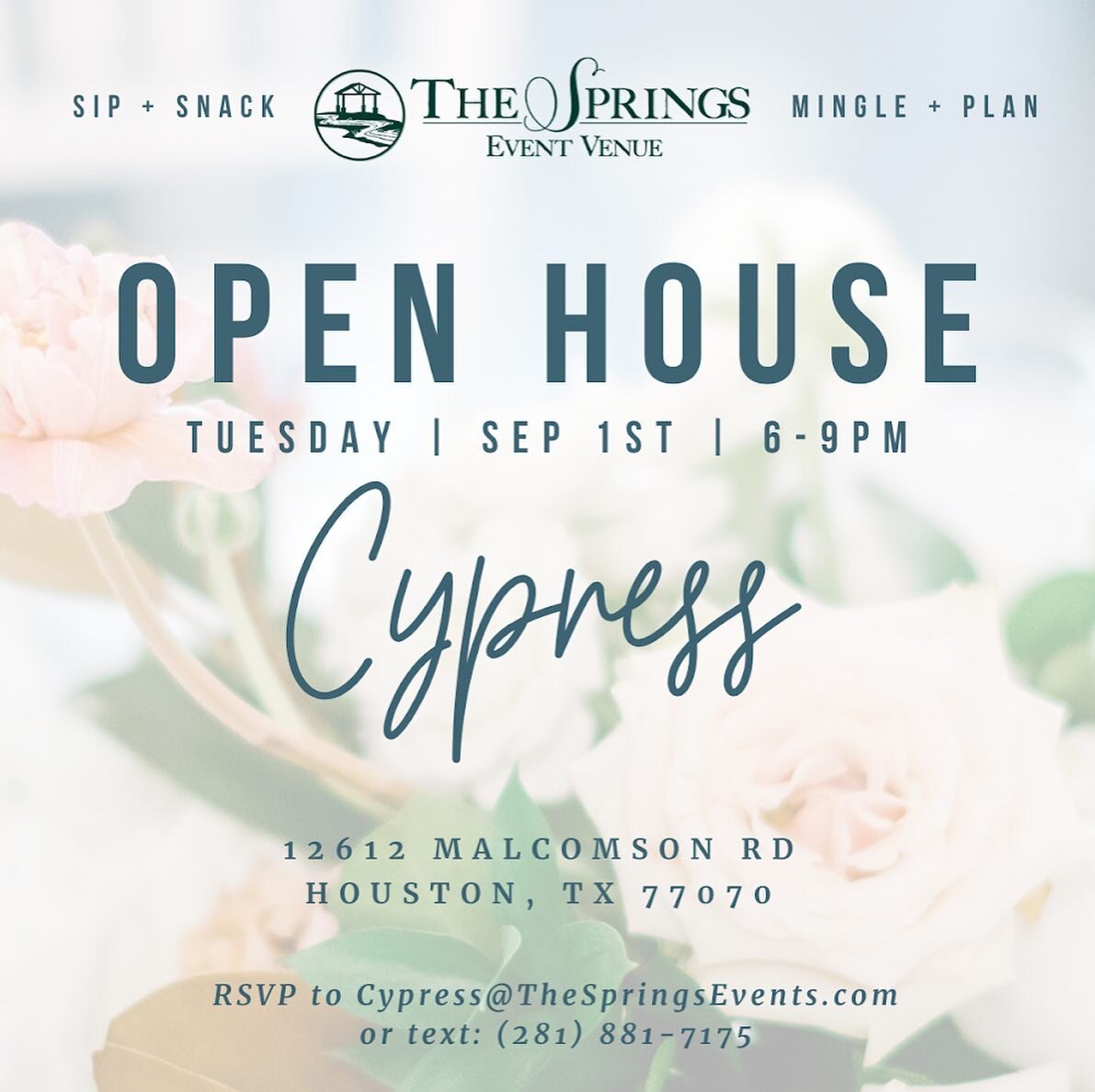 Brides! 👰🏻 We are so excited to be a part of the Springs Cypress, formerly known as Chateau Polonez Open House! My team and I will be there to answer all your floral related questions and show you some of our designs and flowers in person. If you&r