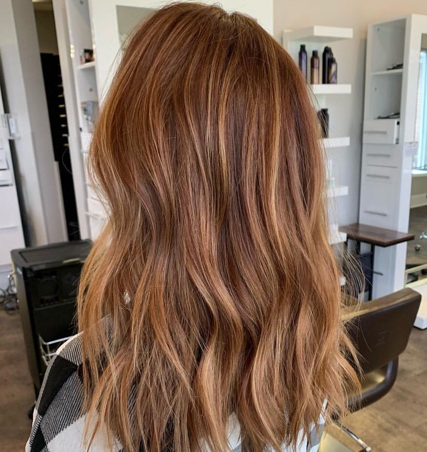 Copper red with some highlights, done by @kellyg.hair. We have a few openings this week! Call to book 📞 🧡