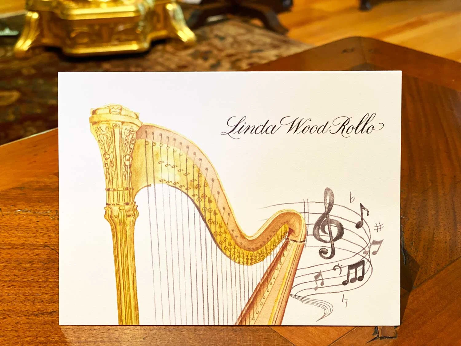 Personalized Harp Stationery