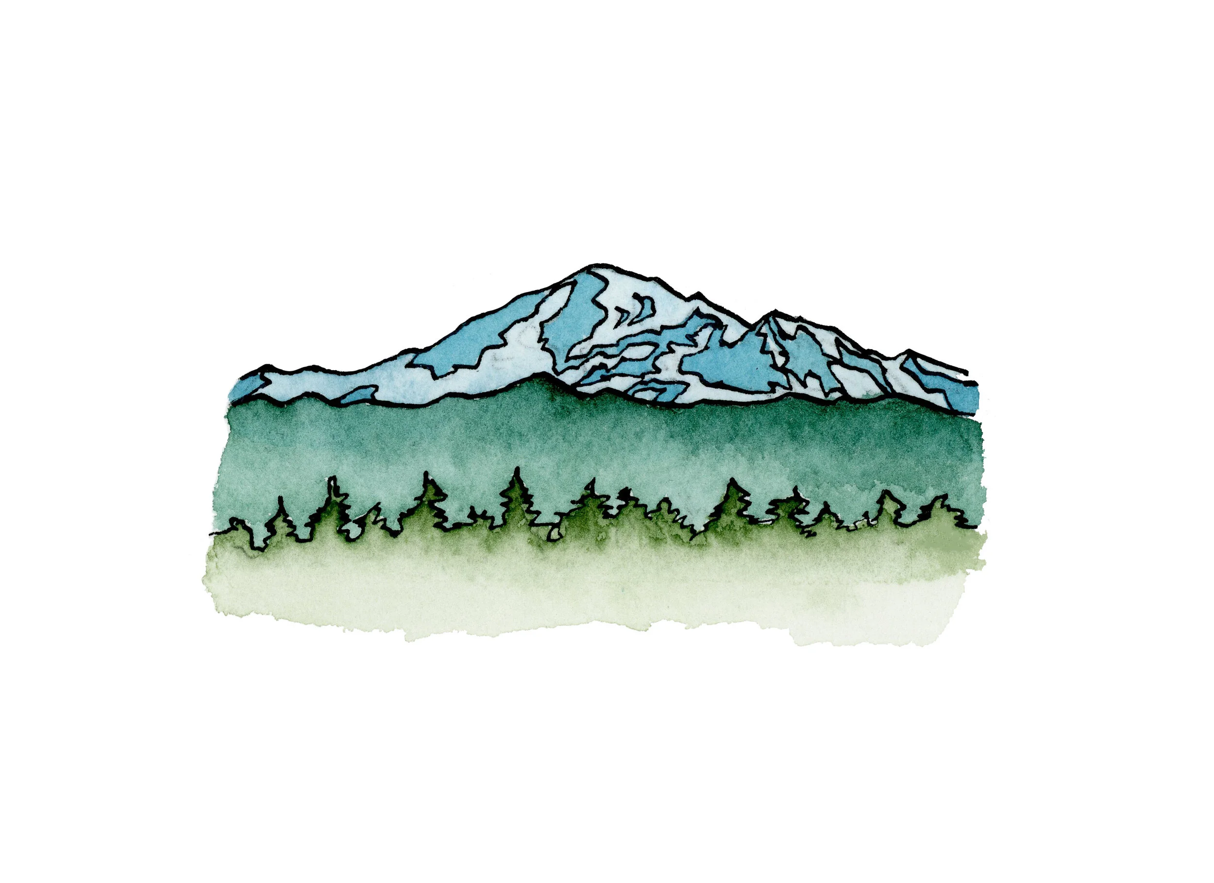 Mt. Baker 2019 Watercolor and India Ink