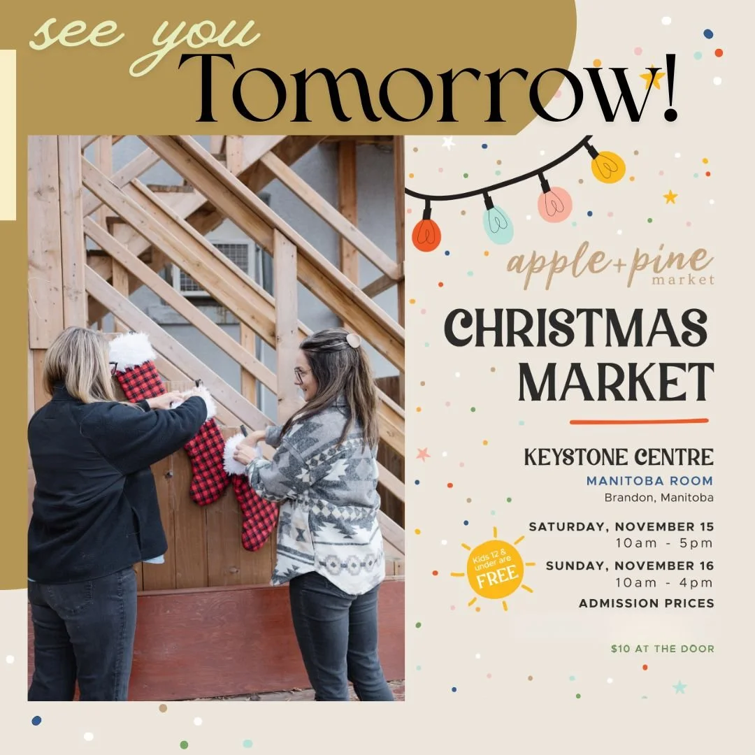 See you Tomorrow!!

Tickets available at the door:
✌️full days of festive shopping for $10!
🛍️12 and under FREE
🛍️ First dibs on handmade treasures from your favourite makers
🎧 Live DJ on Saturday
🎶 Live musicians @ness.hiebert @idarealestbih &am