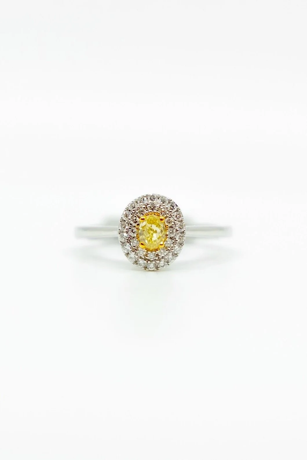 Petite Oval Yellow Diamond Ring 