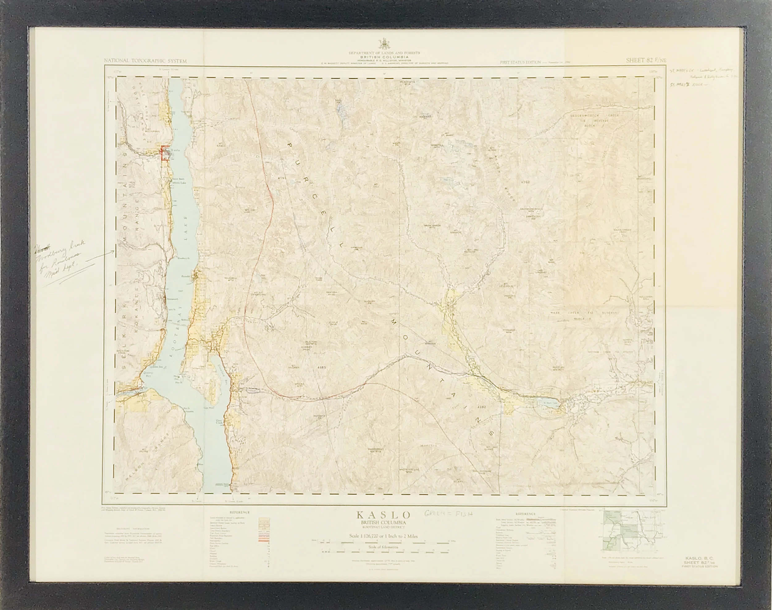 Kaslo British Columbia, Kootenay Land District, 1961