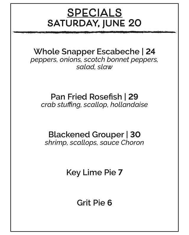 Tonight&rsquo;s specials!