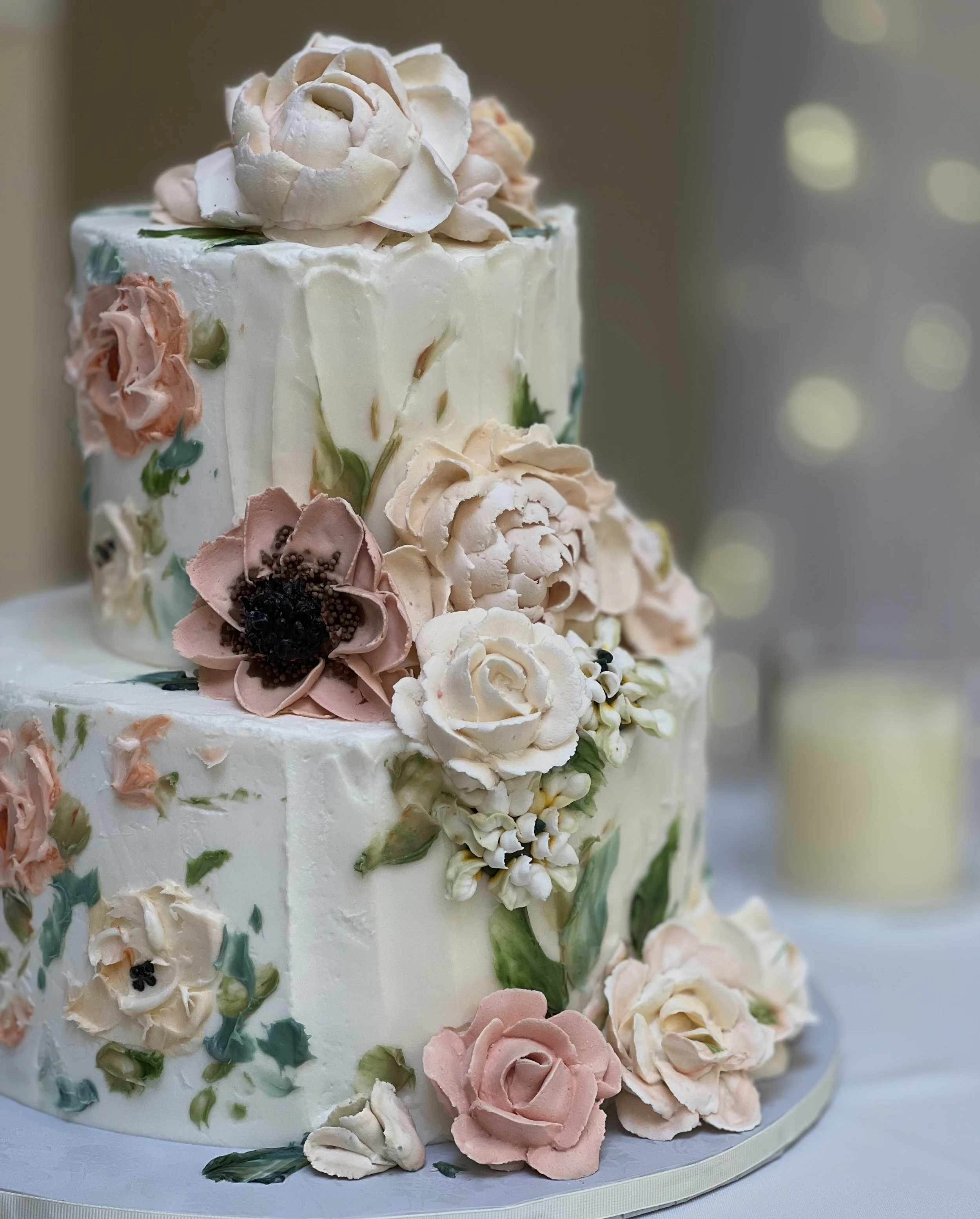Royal Icing Flowers on Cake — Let Them Eat Cake, image size:2500x3109