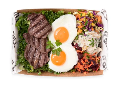 ANGUS STEAK SALAD N EGGS