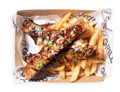 STICKY PORK RIBS N CHIPS