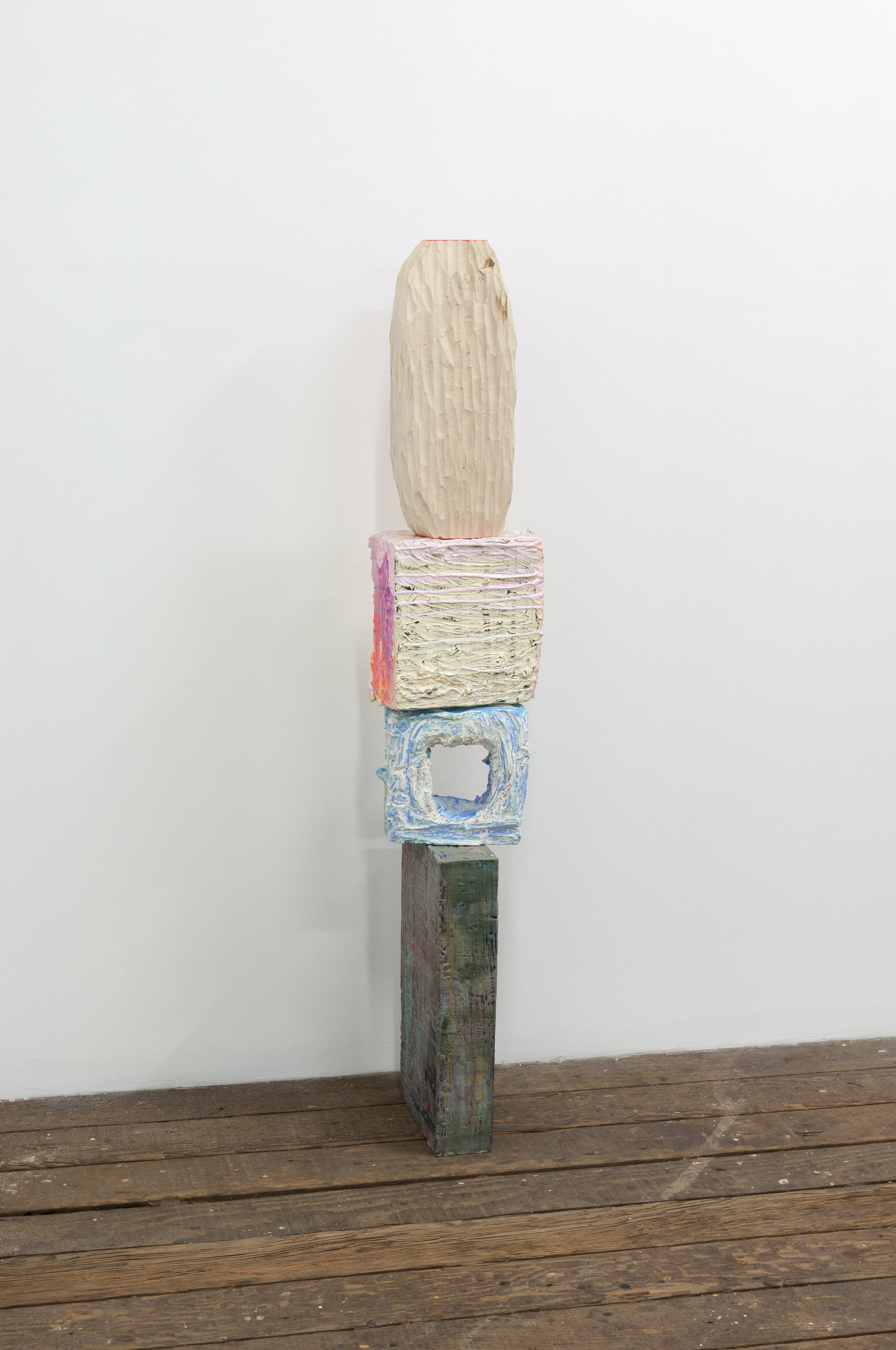 Isan Brant, Place of Me, 2016, wood, cement, paint, plaster, cement, wax, foam, paint