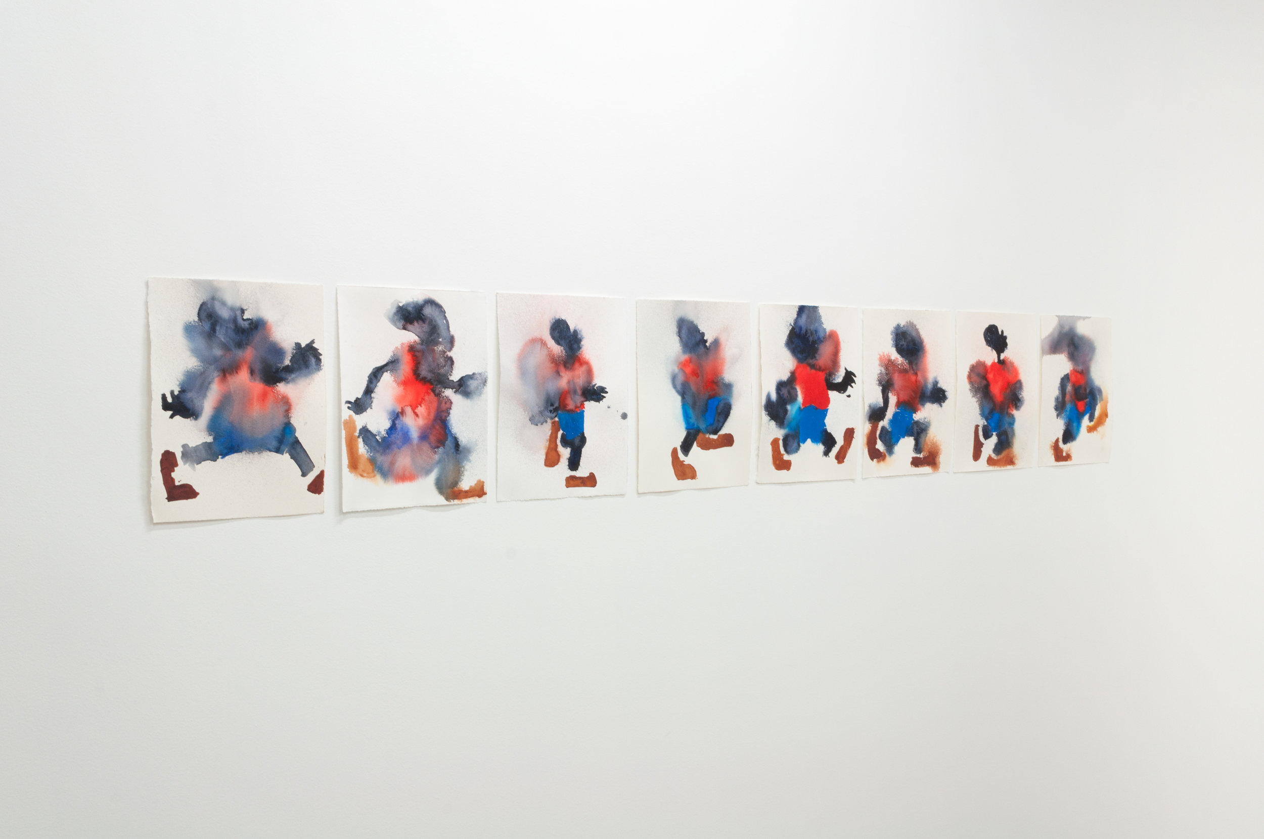 Elliott Robbins, Walk-Cycle , 2016, watercolor on paper