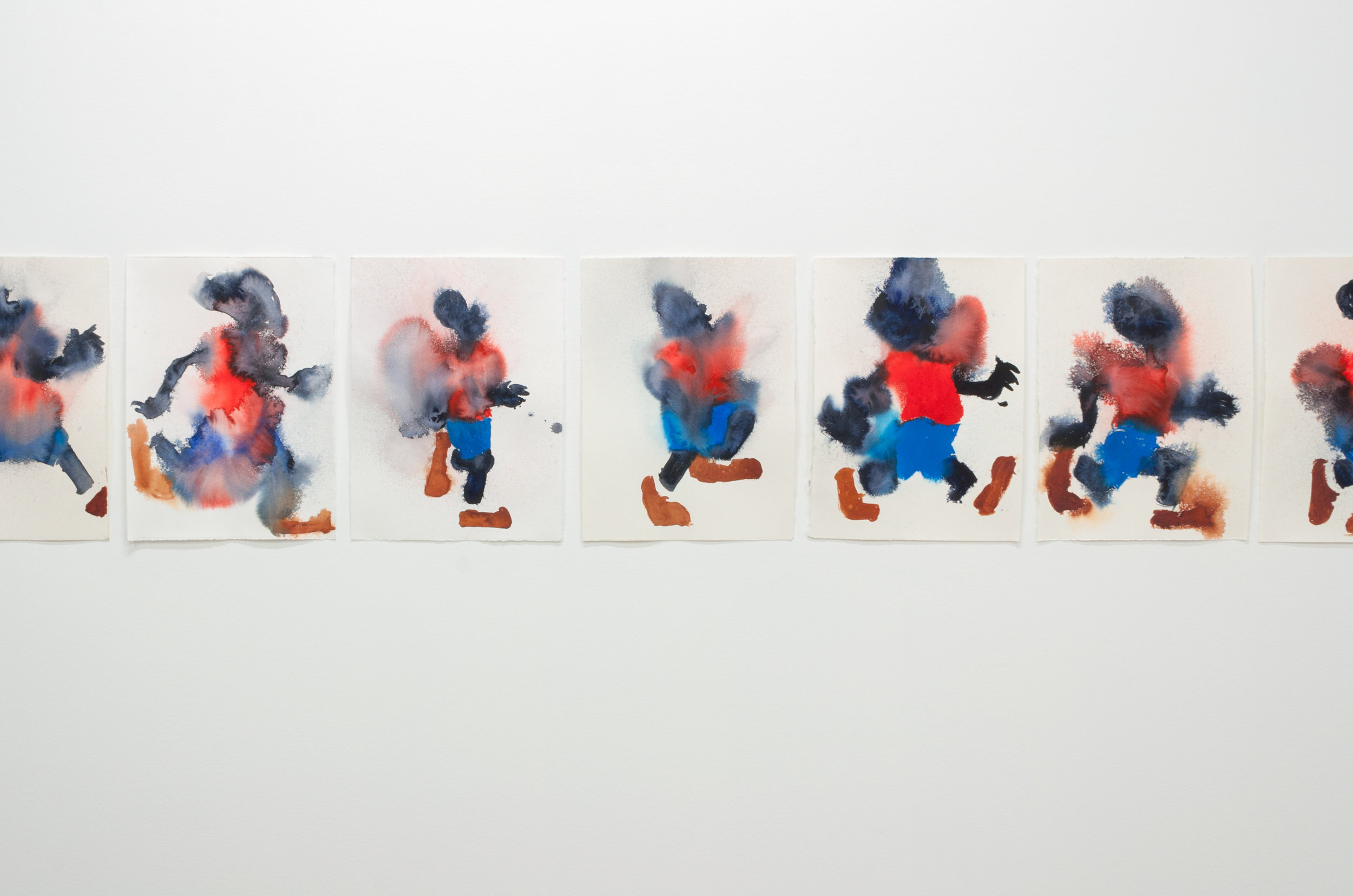 Elliott Robbins, Walk-Cycle , 2016, watercolor on paper (detail)