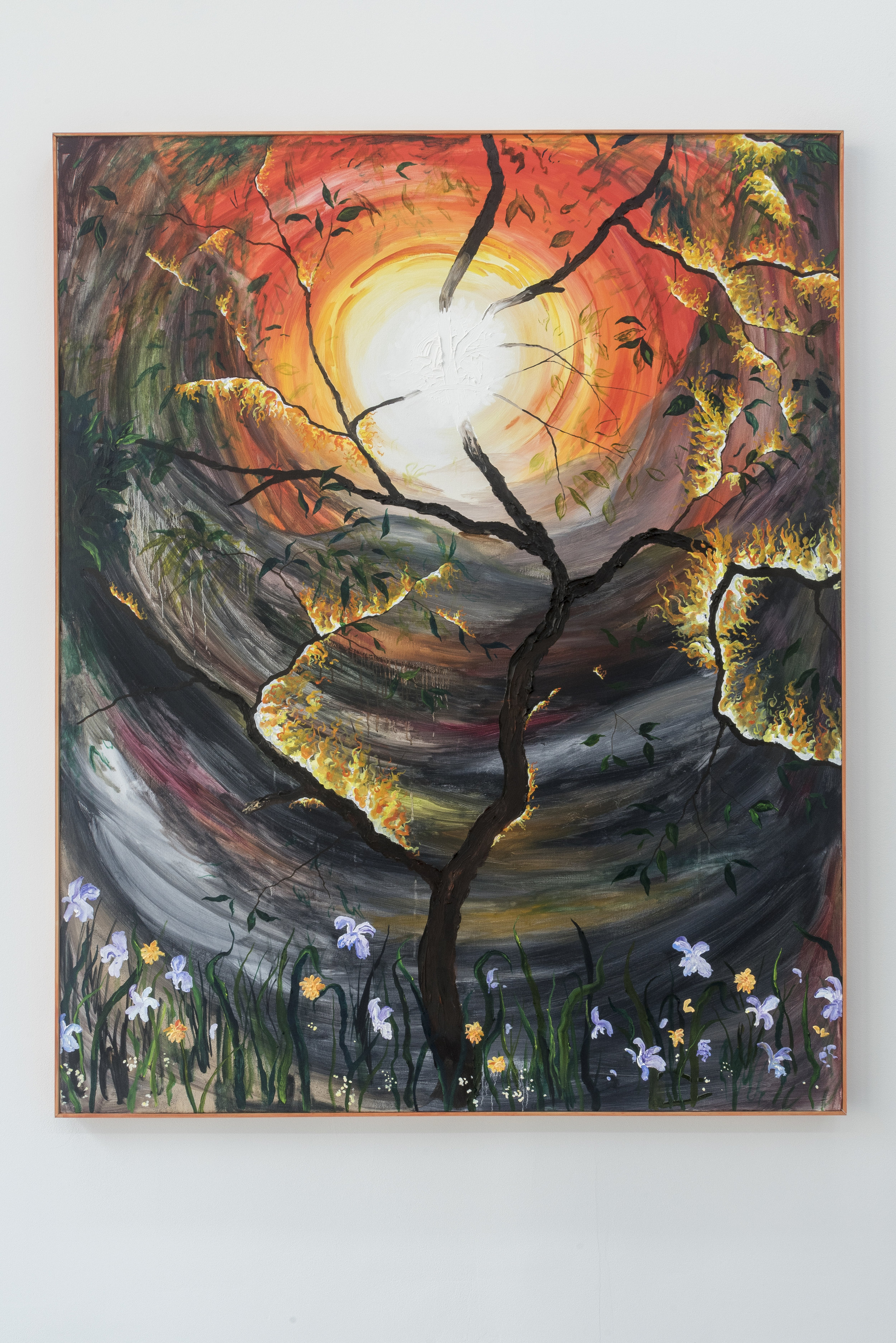The Sun Hung Low #1, 2019 oil on canvas (in artist's frame) 60x48 inches