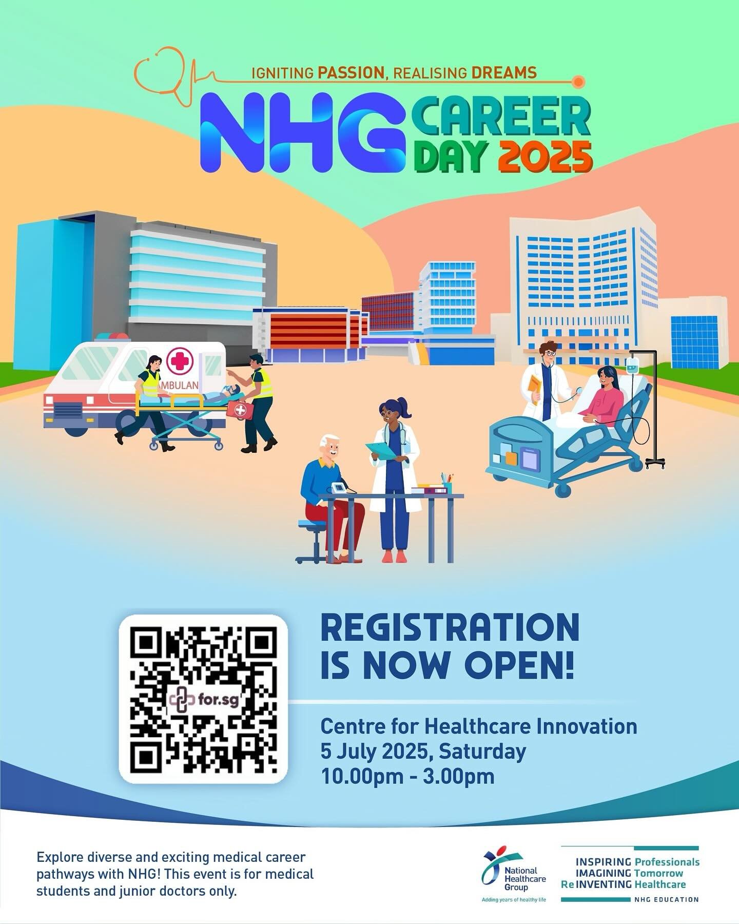 Thinking about what you want to specialise in? Wondering what healthcare opportunities are out there? 🤔

Here&rsquo;s your chance to explore diverse and exciting medical career pathways within NHG! Whether you&rsquo;re considering specialisation or 