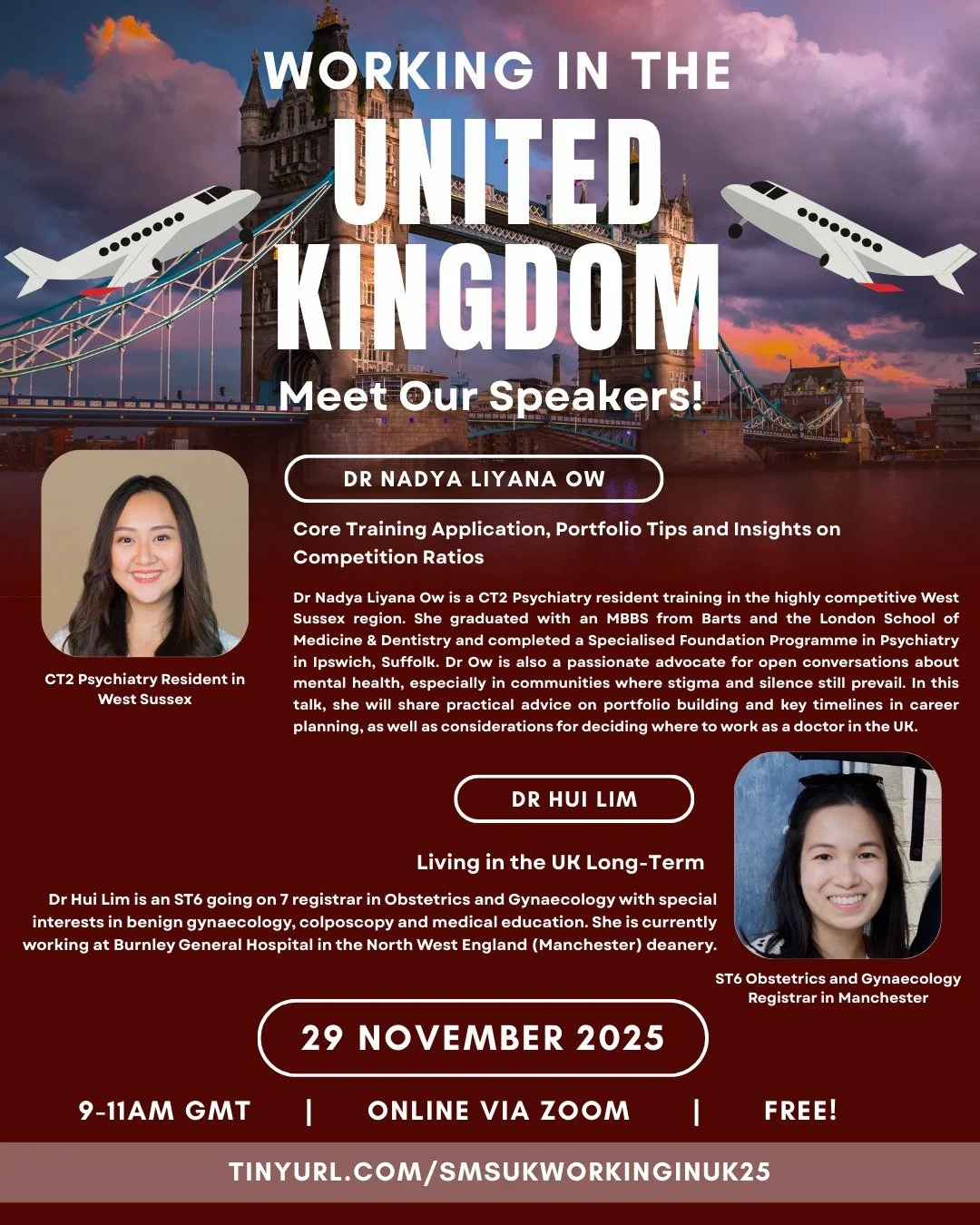 🔈🌟Meet our Speakers 🌟🔈

Our speakers for Working in the UK 2025 will be sharing their journeys, tips, challenges, and everything they wish they knew before moving abroad. Whether you&rsquo;re curious about training pathways, budgeting, research o