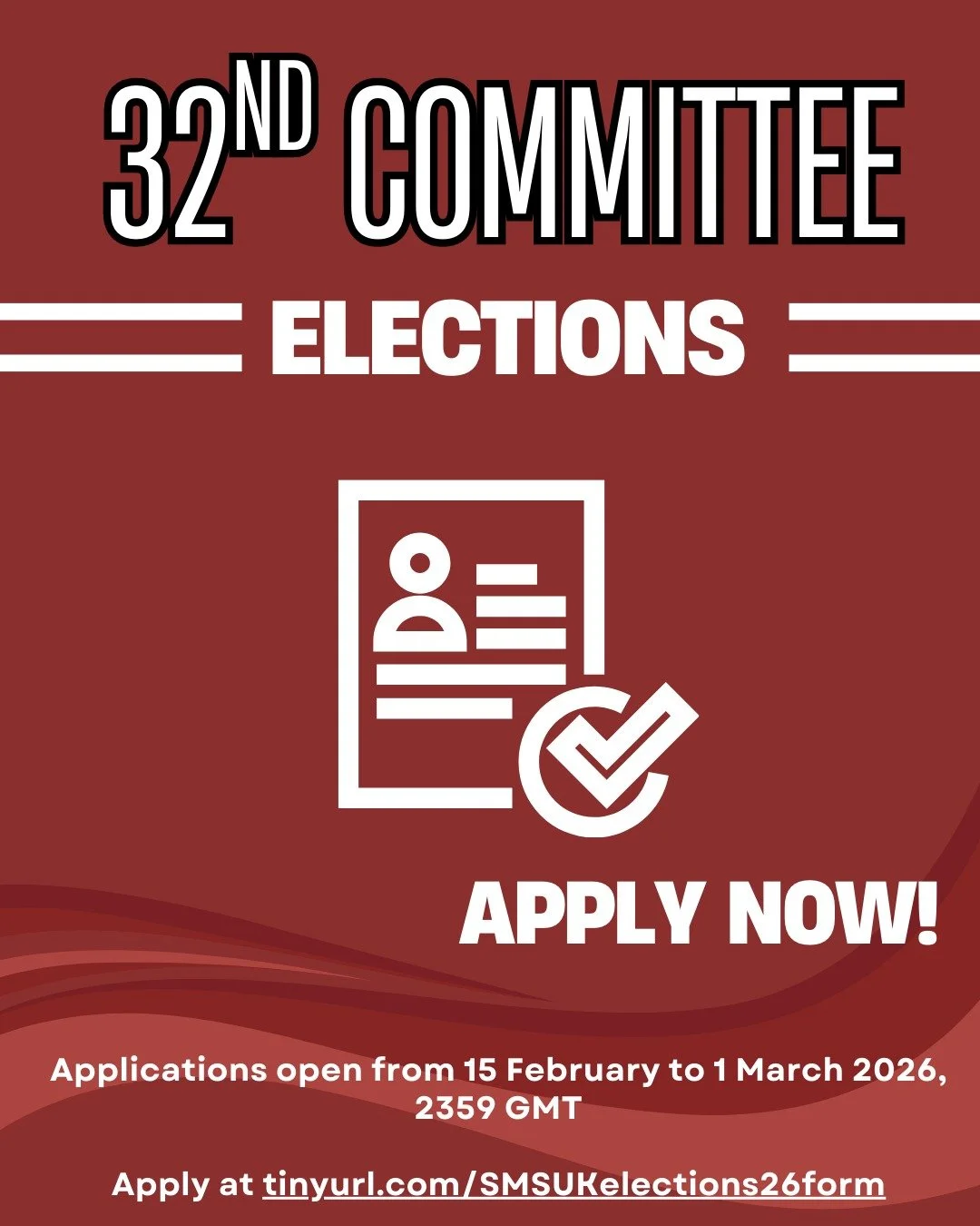 Hi everyone, we hope you&rsquo;ve enjoyed this year&rsquo;s events and new initiatives brought to you by the 31st Executive Committee ☺️ As our term draws to a close, it is time for us to elect the 32nd Executive Committee! 🎉 

We are looking for a 