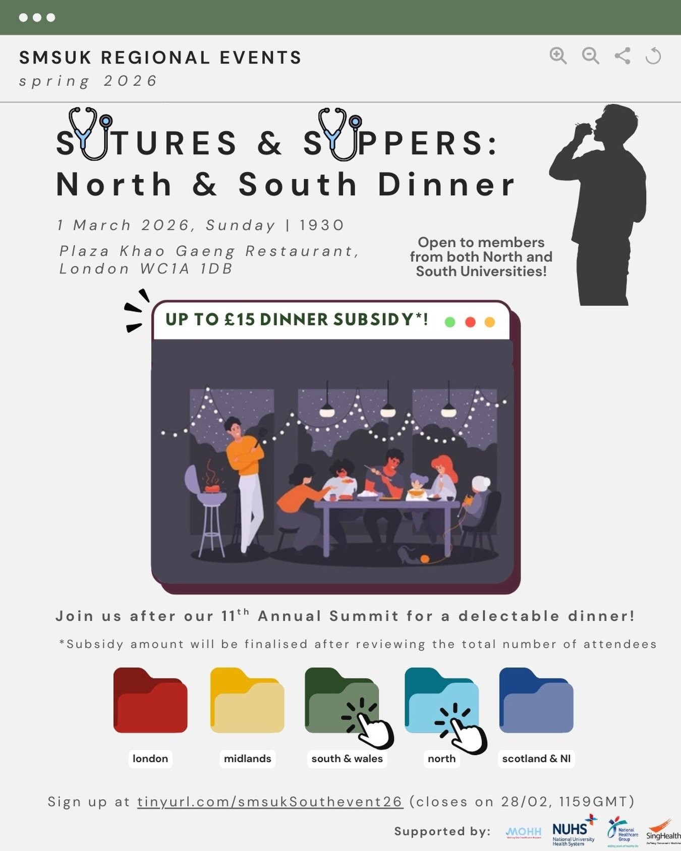 Calling all SMSUK members from the North! After a day of big ideas at the Annual Summit, we&rsquo;re heading to Plaza Khao Gaeng for a regional dinner. 

Come catch up with friends from fellow Northerners - Liverpool, Newcastle &amp;Manchester as wel