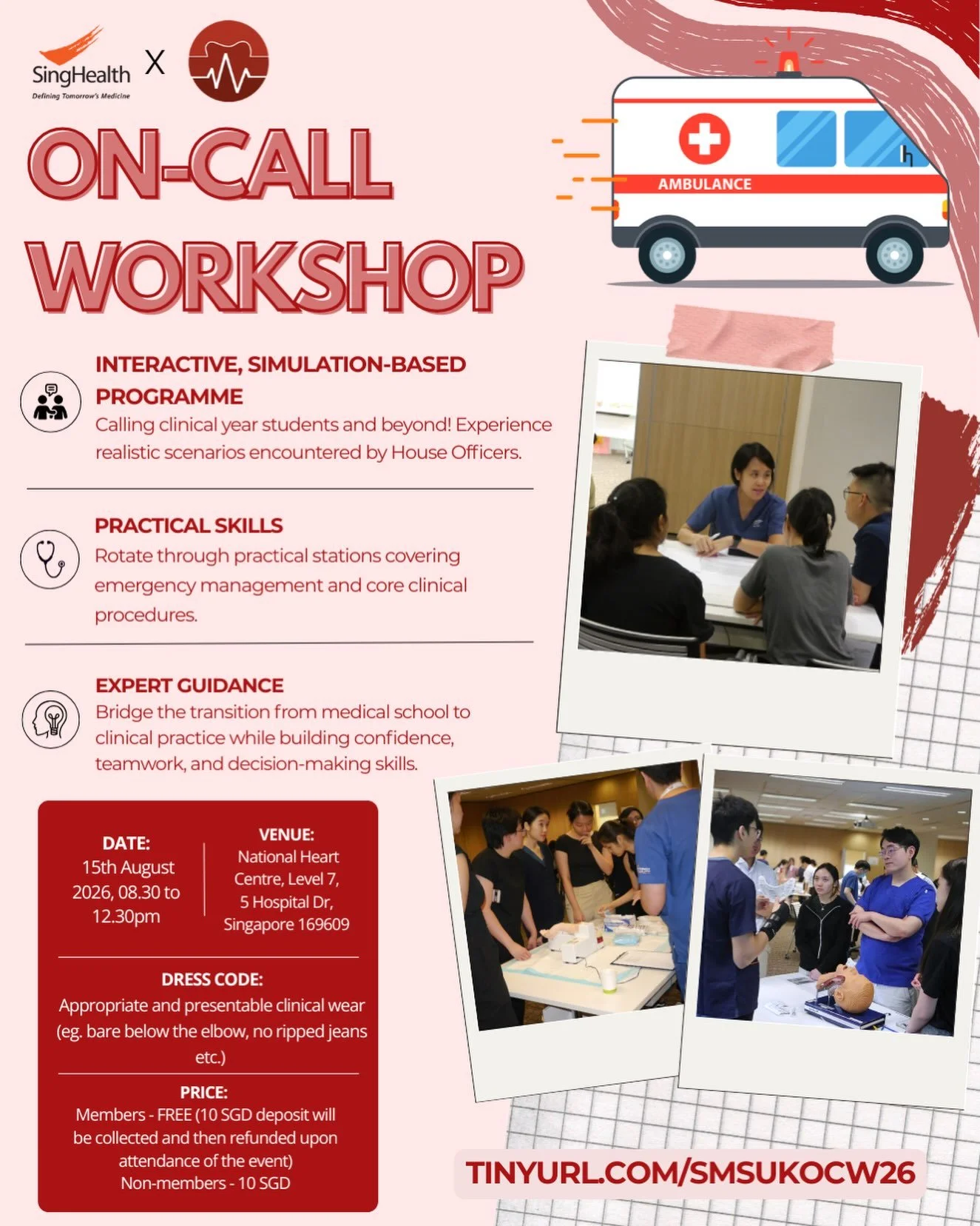 🚨 Ready for your first on-call? 👩&zwj;⚕️👨&zwj;⚕️

Think you can handle a crashing patient at 3am? 😳 

Come put your clinical knowledge to the test at our annual On-Call Workshop, returning for the 11th edition where you&rsquo;ll tackle realistic 