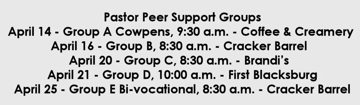 Pastor Peer Support Groups