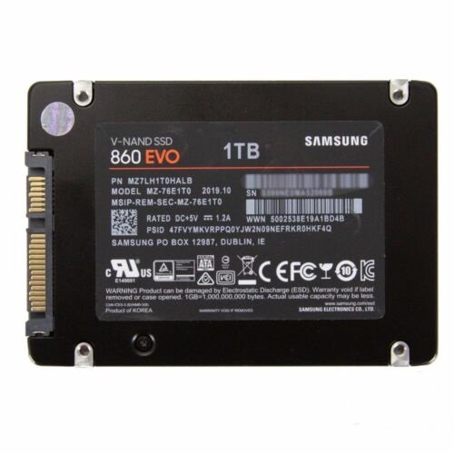 Samsung 860 Evo 1TB Internal 2.5 inch SSD for PC Laptop Mac