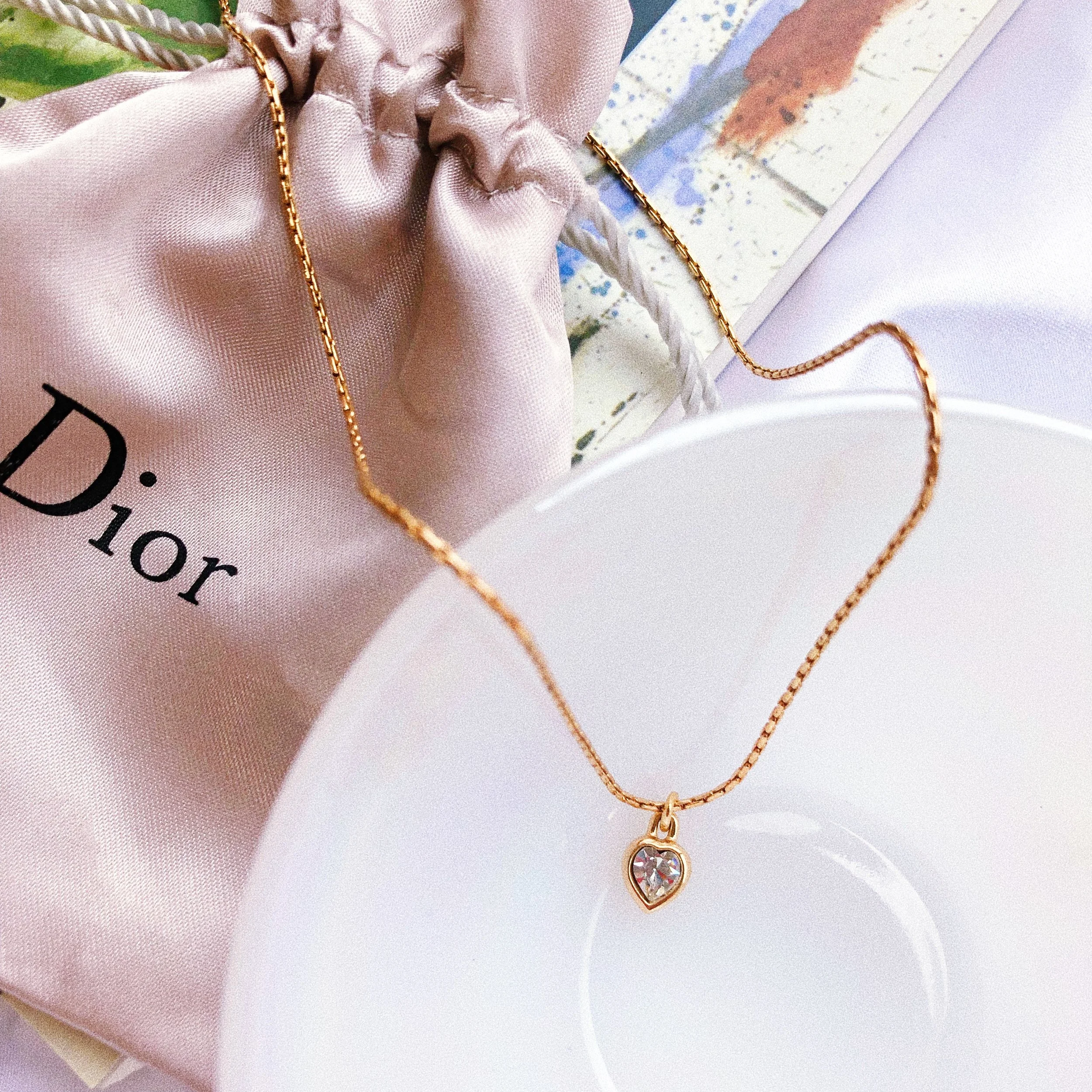 Vintage Christian Dior heart necklace