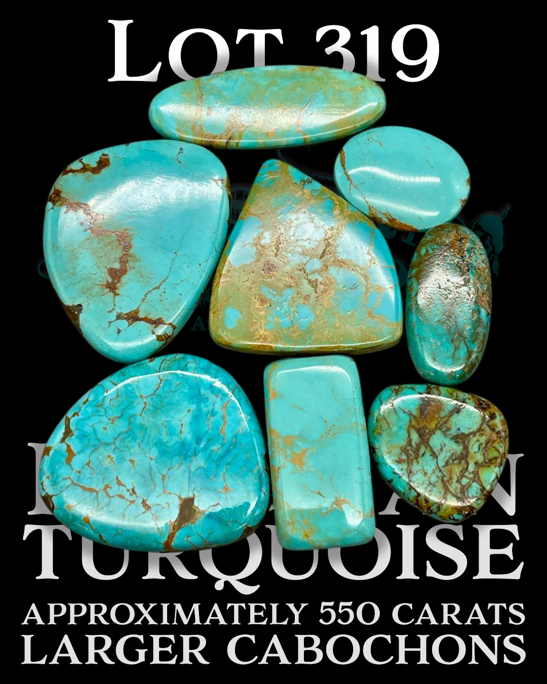 Lot 319 Approximately 550 Carats Of Kingman Turquoise Larger Cabochons.PNG