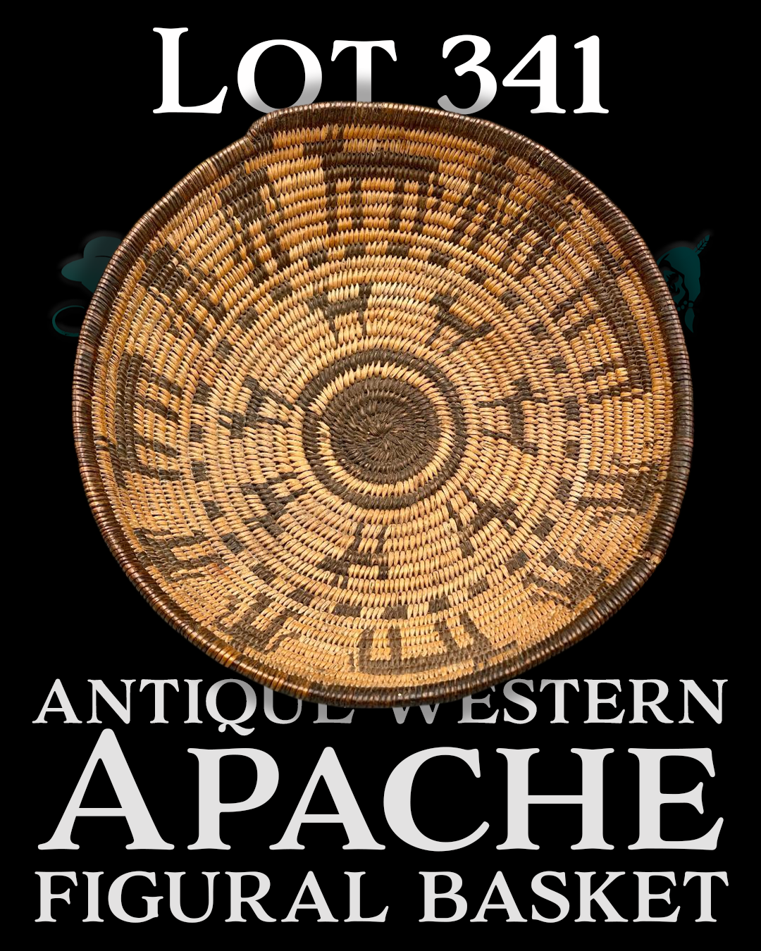 Lot 341 Antique Western Apache Figural Basket.PNG
