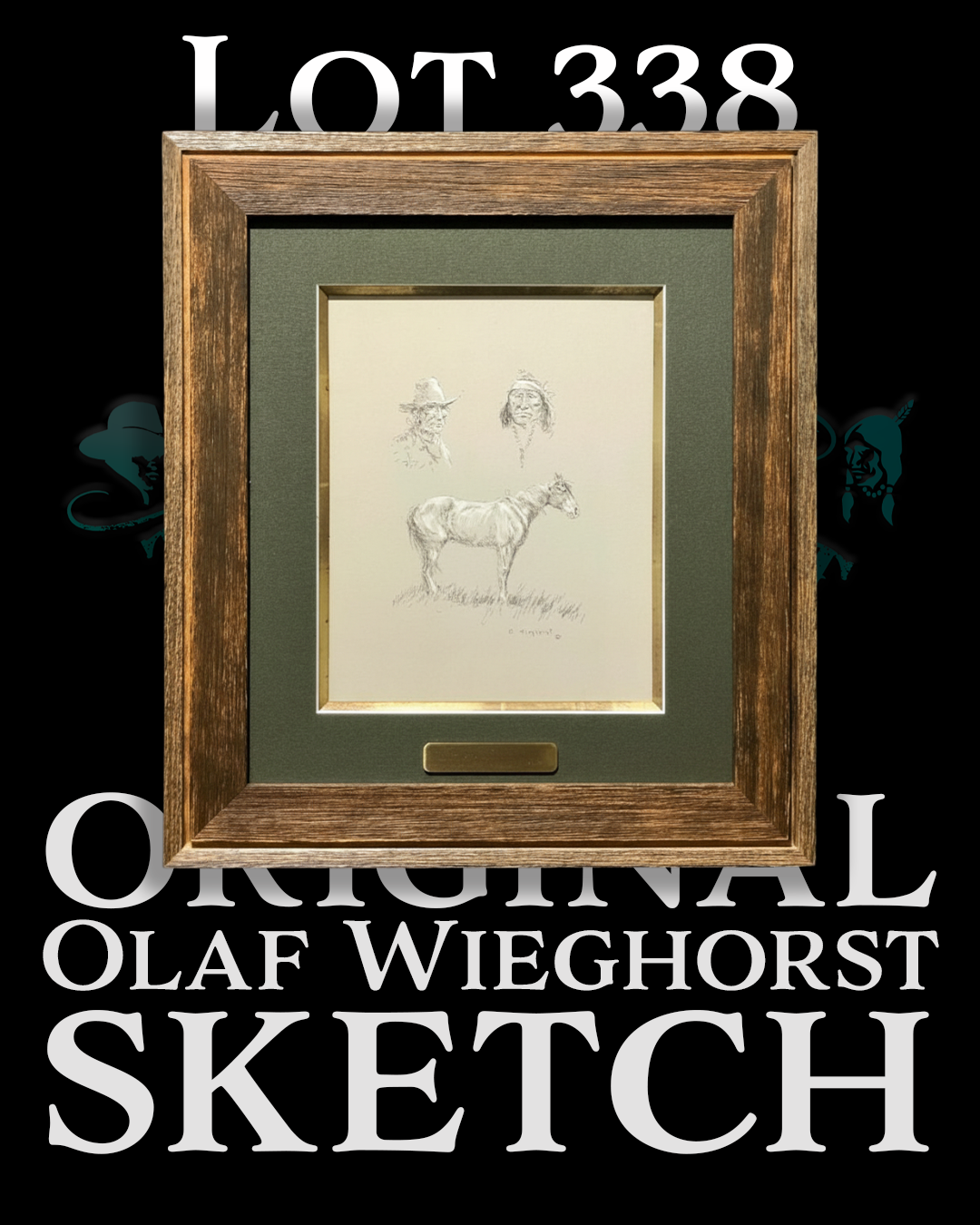 Lot 338 Original Olaf Wieghorst Sketch.PNG