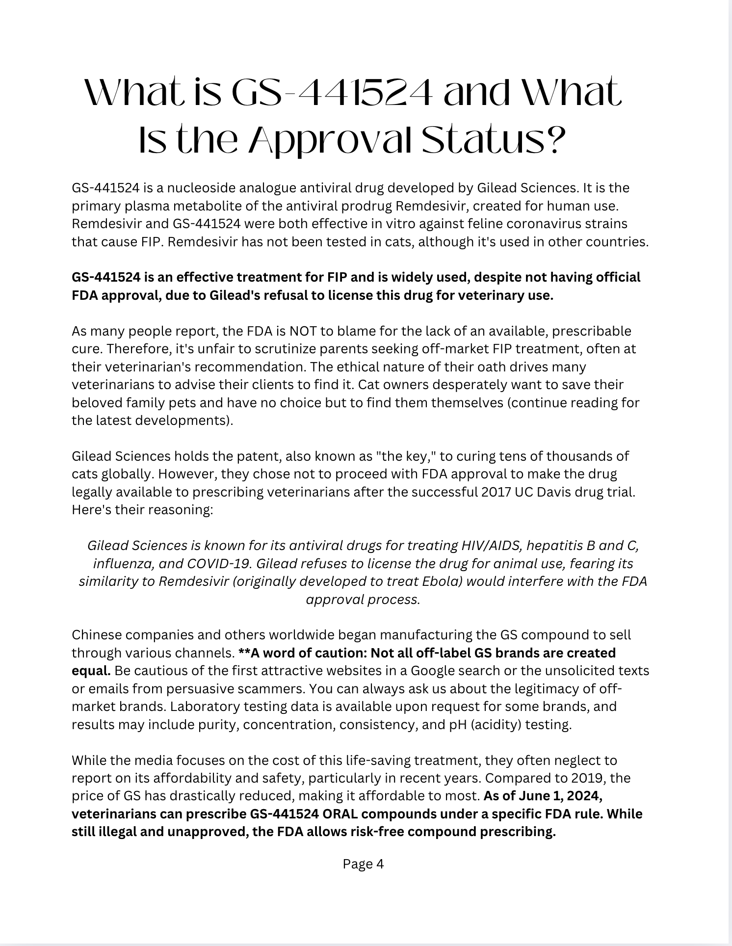 GS-441524 approval status