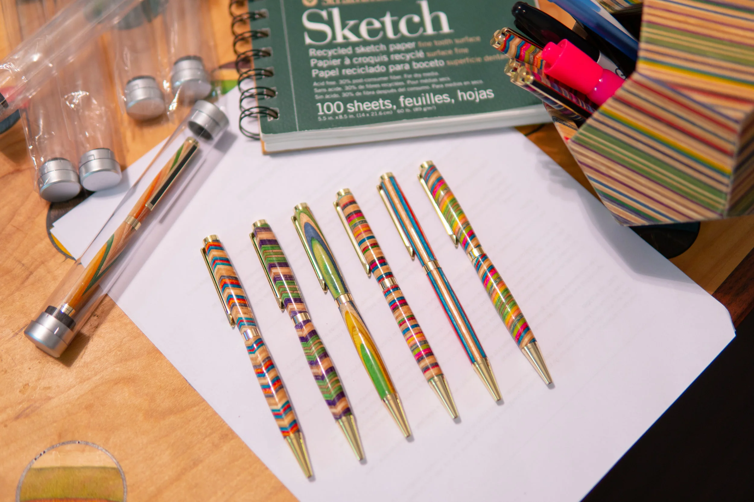 Pens Made out of Recycled Skateboards