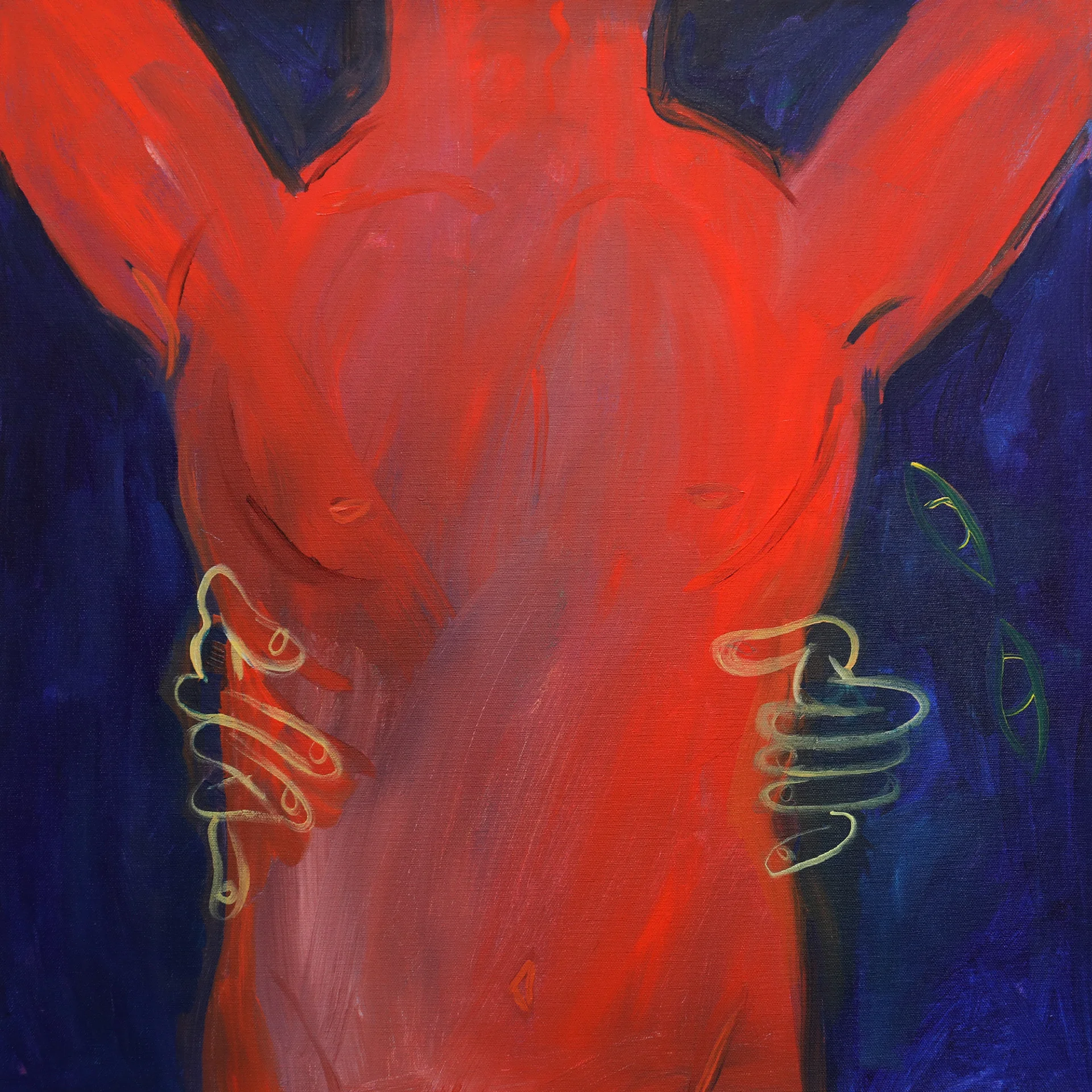 touch , 2018, Acrylic on Canvas, 20" x 20"