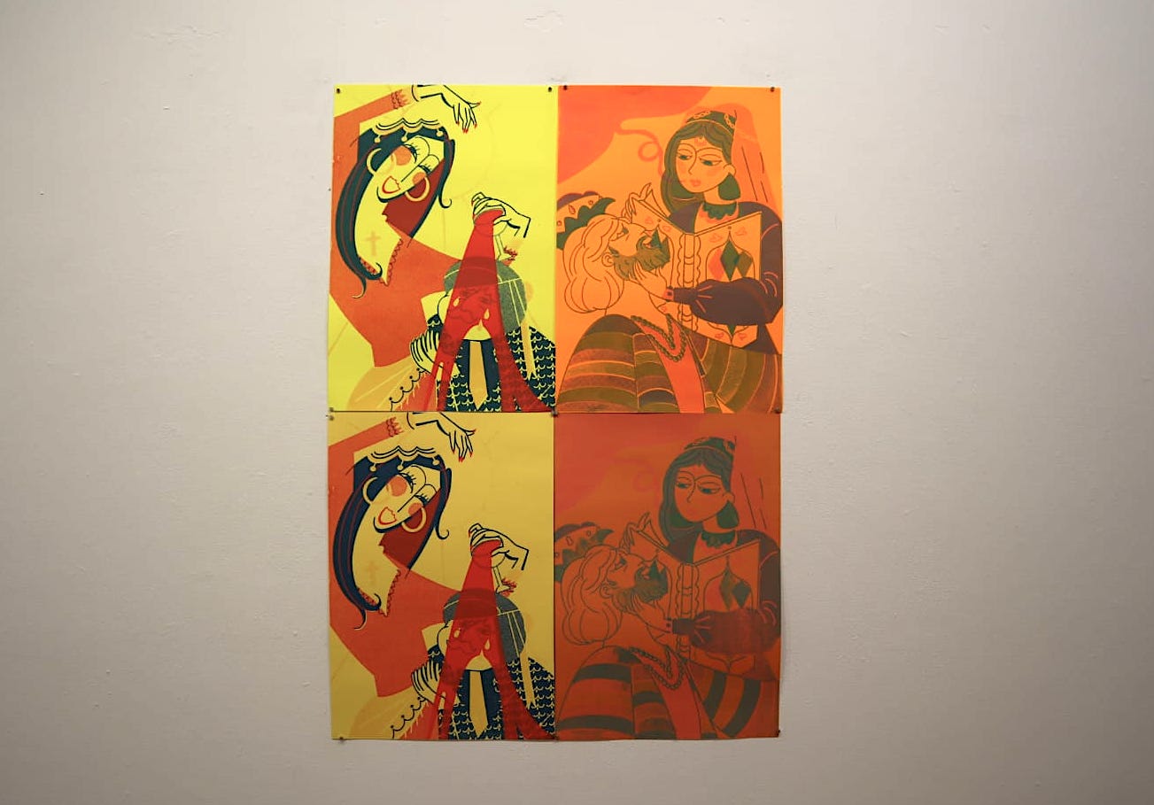  Instillation of  Silly Boy,  15x22” each, silkscreen, 2019 in Group Show, “ Freshmen ” at Cornell University’s Tjaden Gallery.  