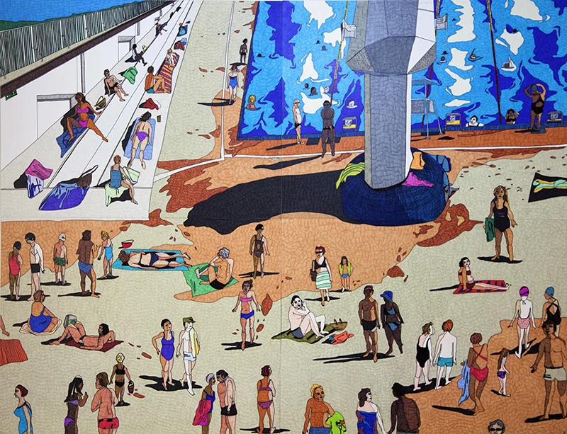Piscine 2 , 100/130 cm, feutres sur papier