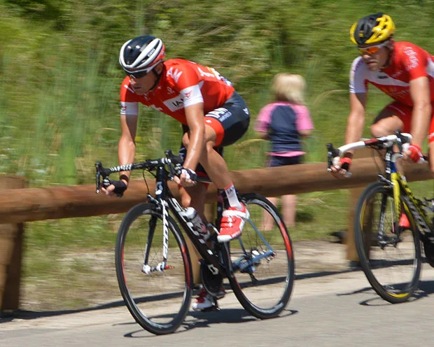 Elmiger sur le Tour, avec son maillot de Champion suisse.