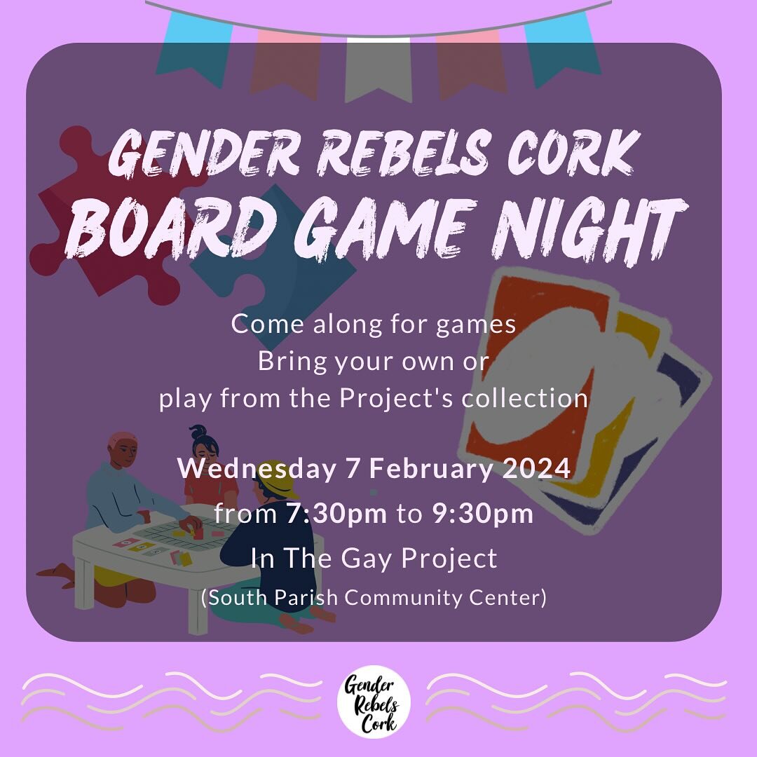 🏳️&zwj;⚧️🎲 We&rsquo;re back tomorrow on Wednesday 7 February with another Game Night! 

As always, we&rsquo;ll be meeting at the Gay Project **from 7:30PM until 9:30PM** to play some board games. You can bring some you&rsquo;d like to play, or play