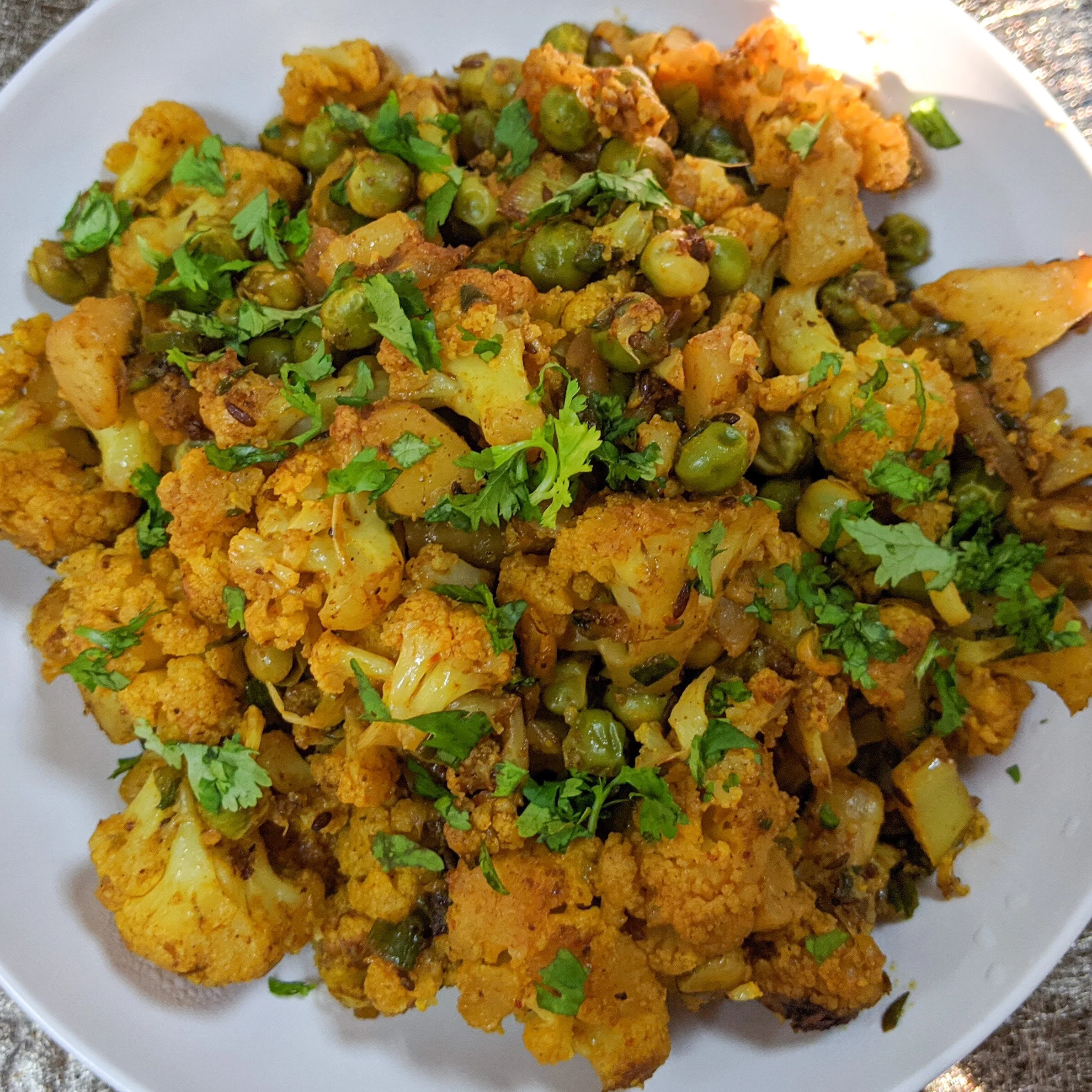 Homemade Cauliflower Peas Sabzi Recipe — Chhaya's Food