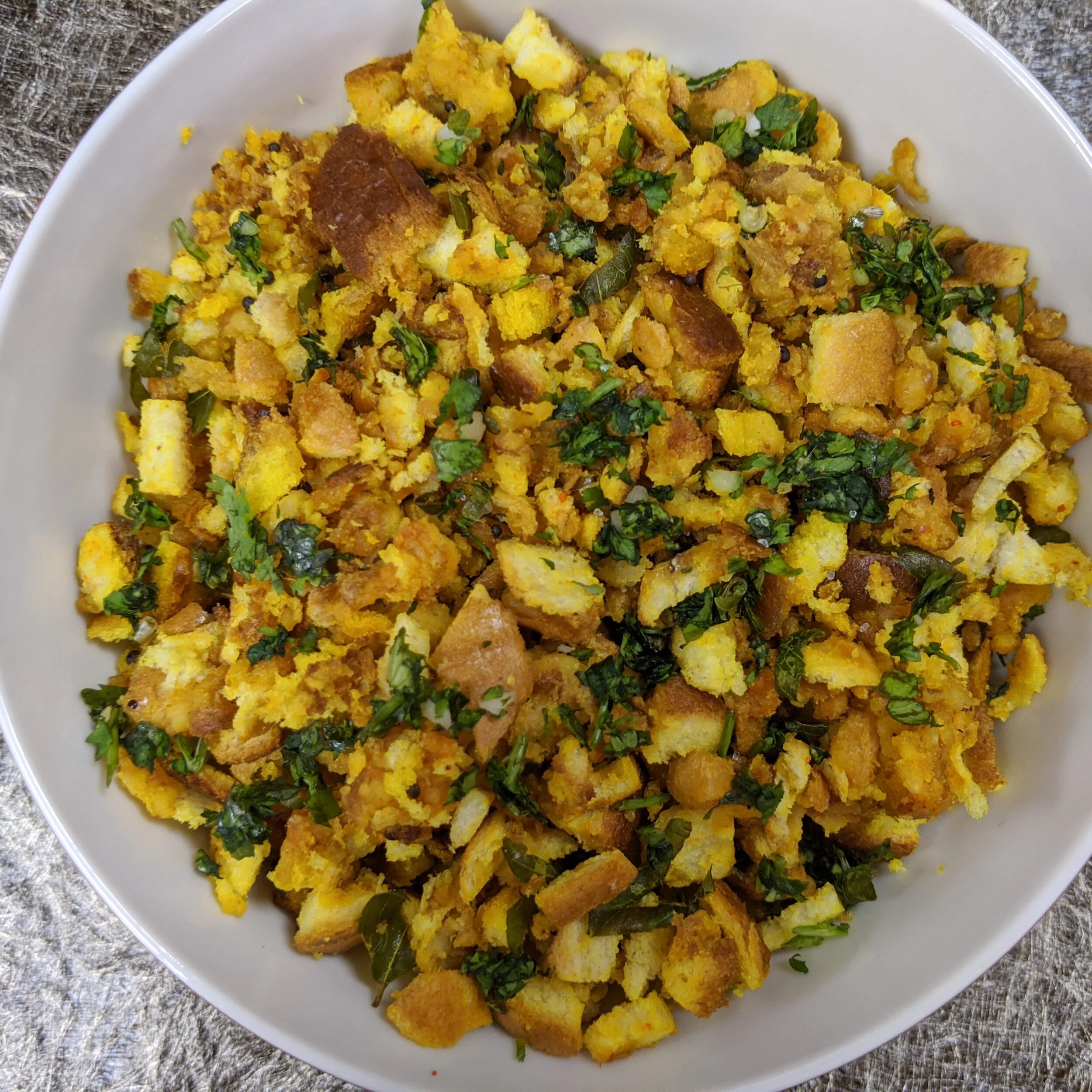 Homemade Bread Upma Recipe