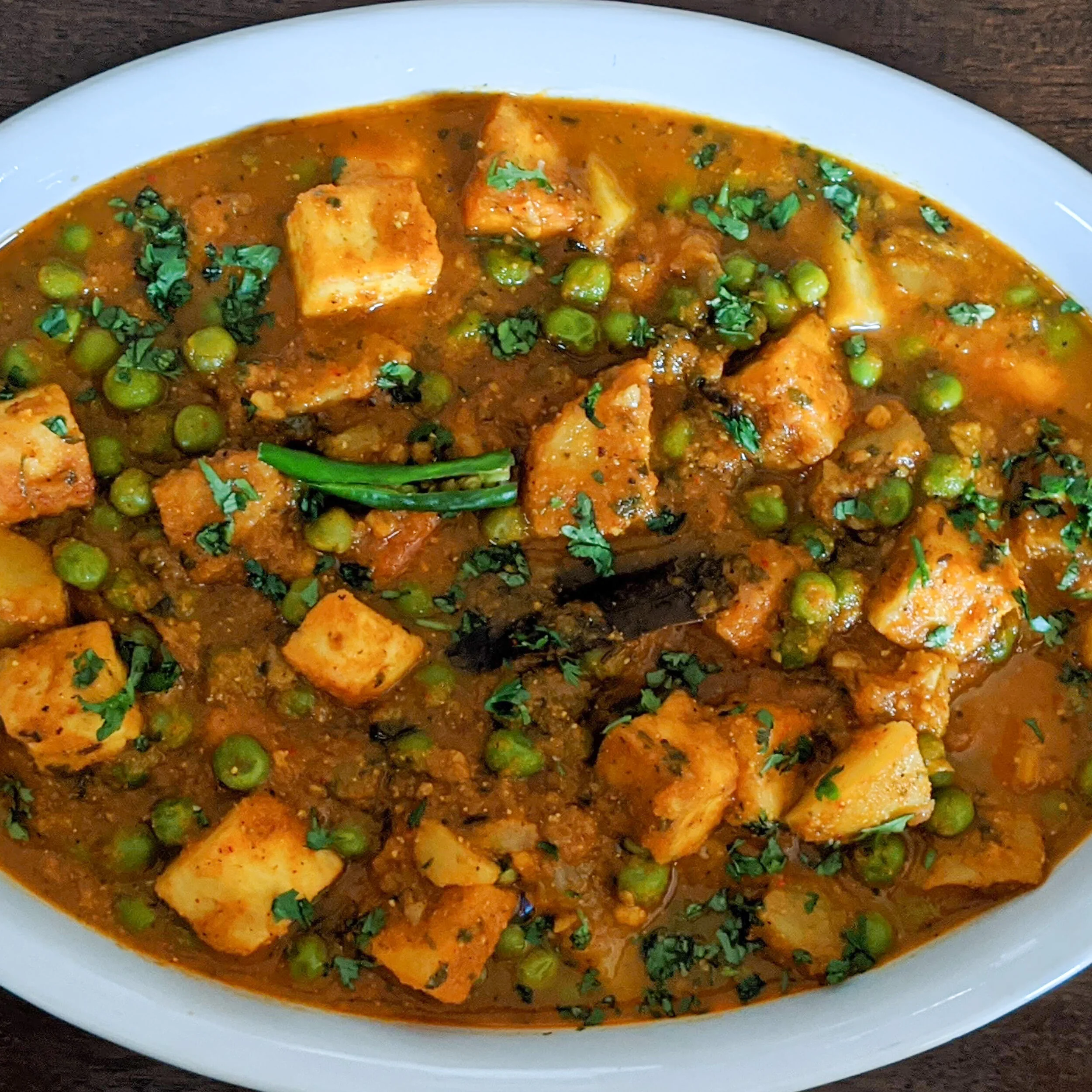 Homemade Aloo  Matar Paneer Ki Sabzi Recipe