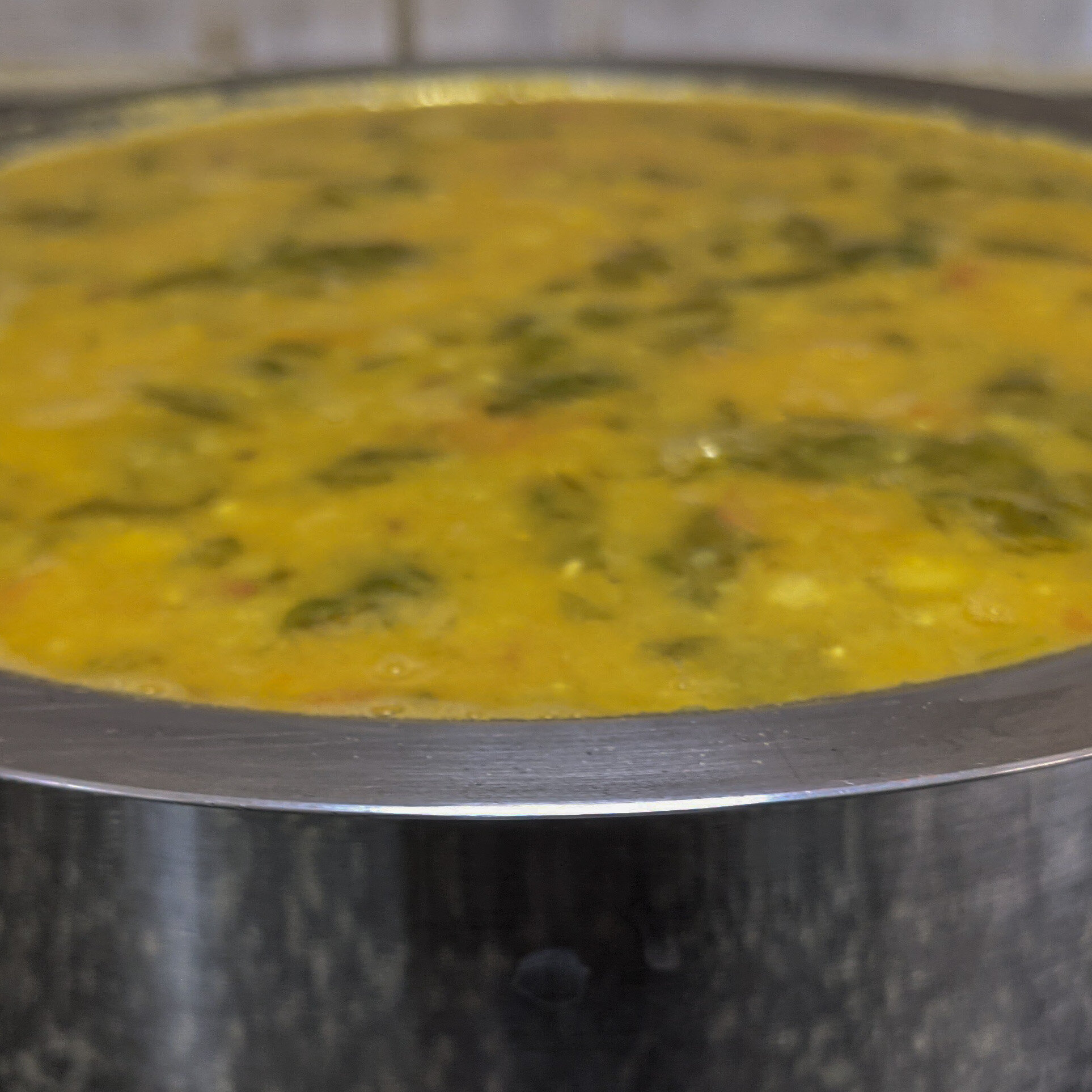 Homemade Masoor Dal With Palak Recipe — Chhaya's Food