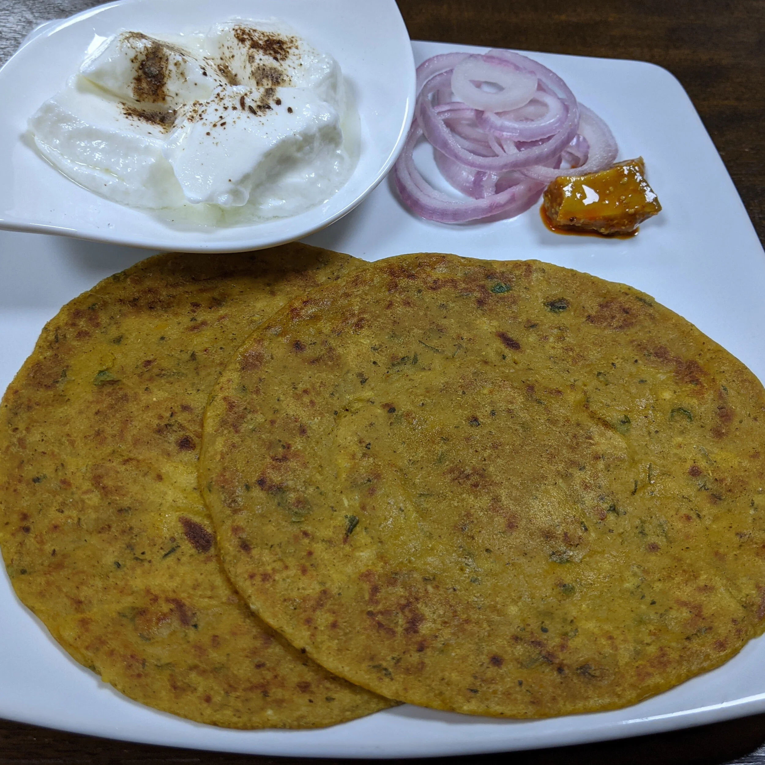 Homemade  Liquid Dough Masala Paratha Recipe