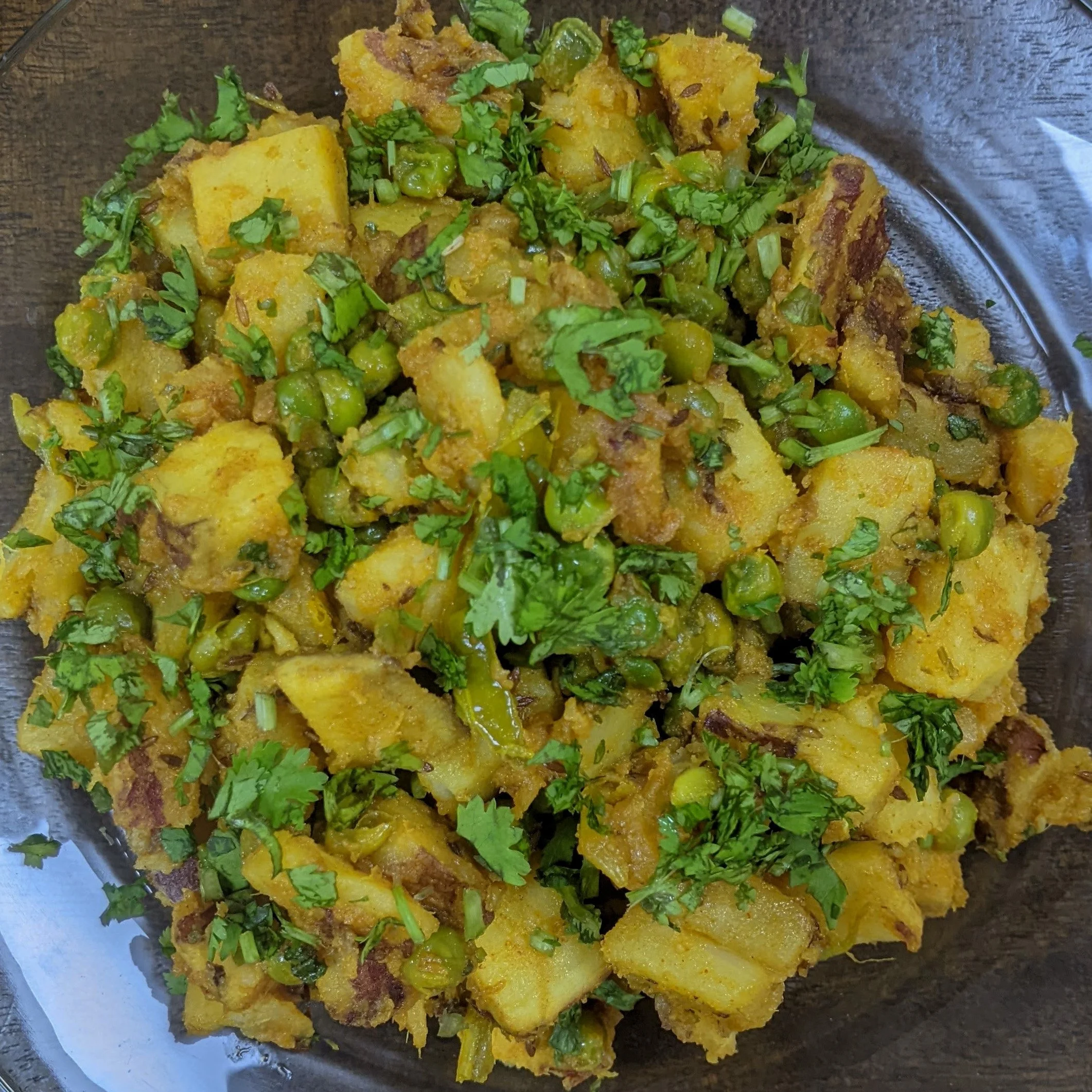 Homemade Sweet Potato Matar Sabzi Recipe