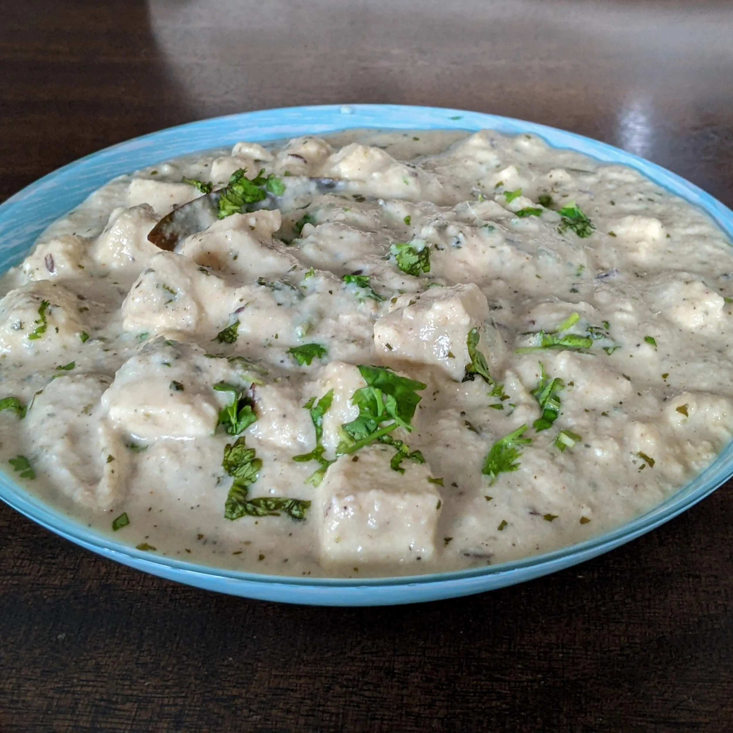 Homemade Paneer in White Gravy Recipe