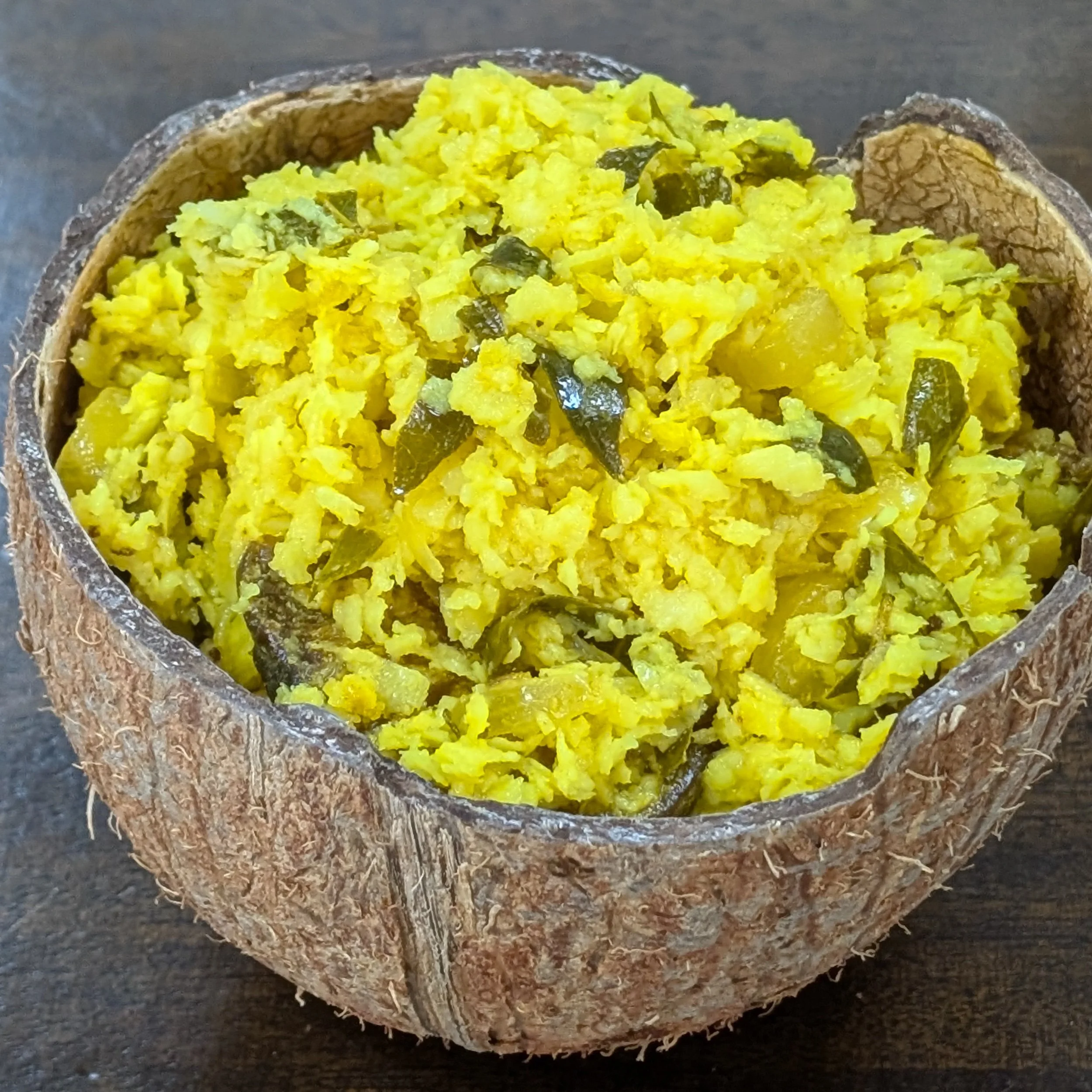 Homemade Srilankan Yellow Coconut Sambol ( Pol Mallum) Recipe