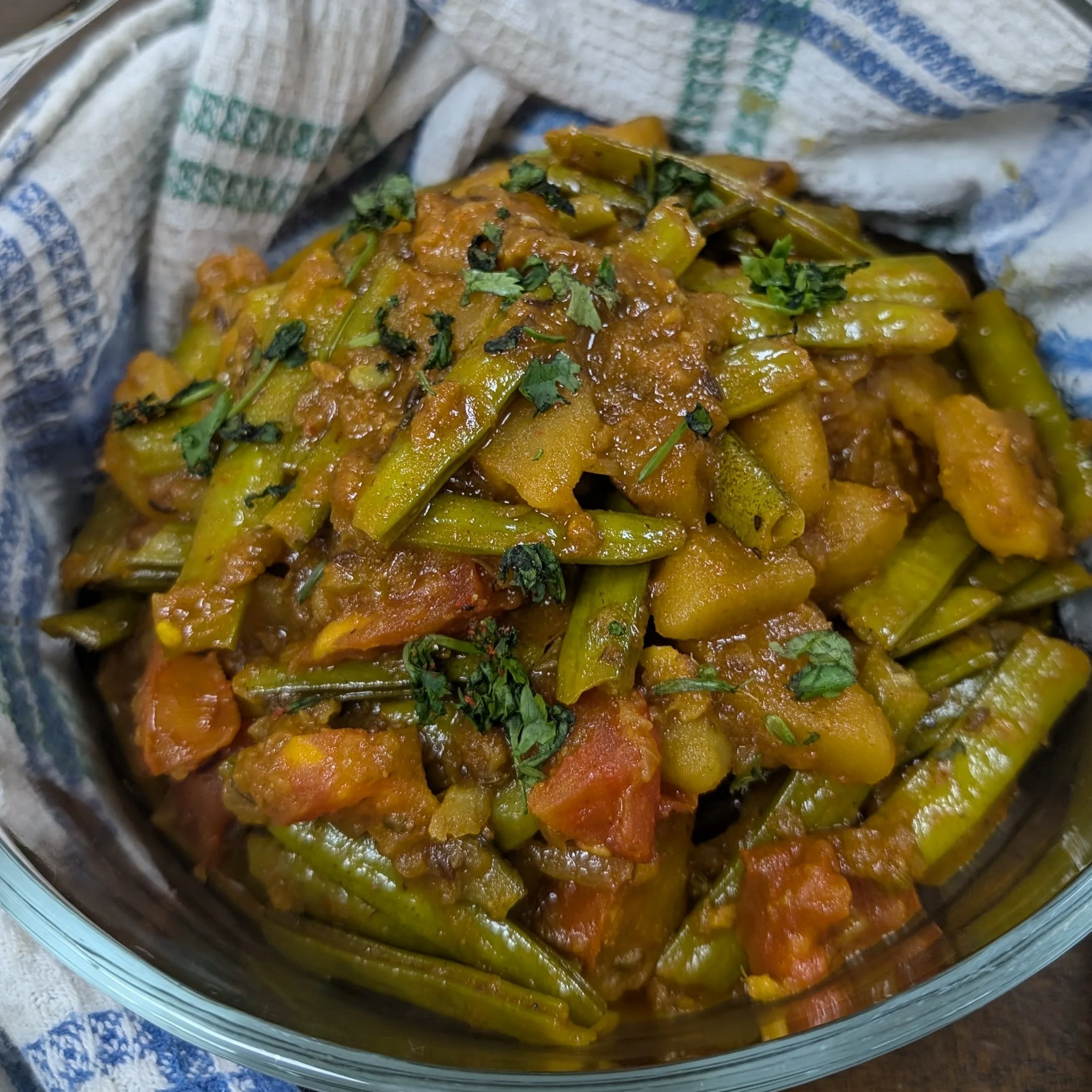 Homemade Gawar Aloo Gravy Sabzi Recipe