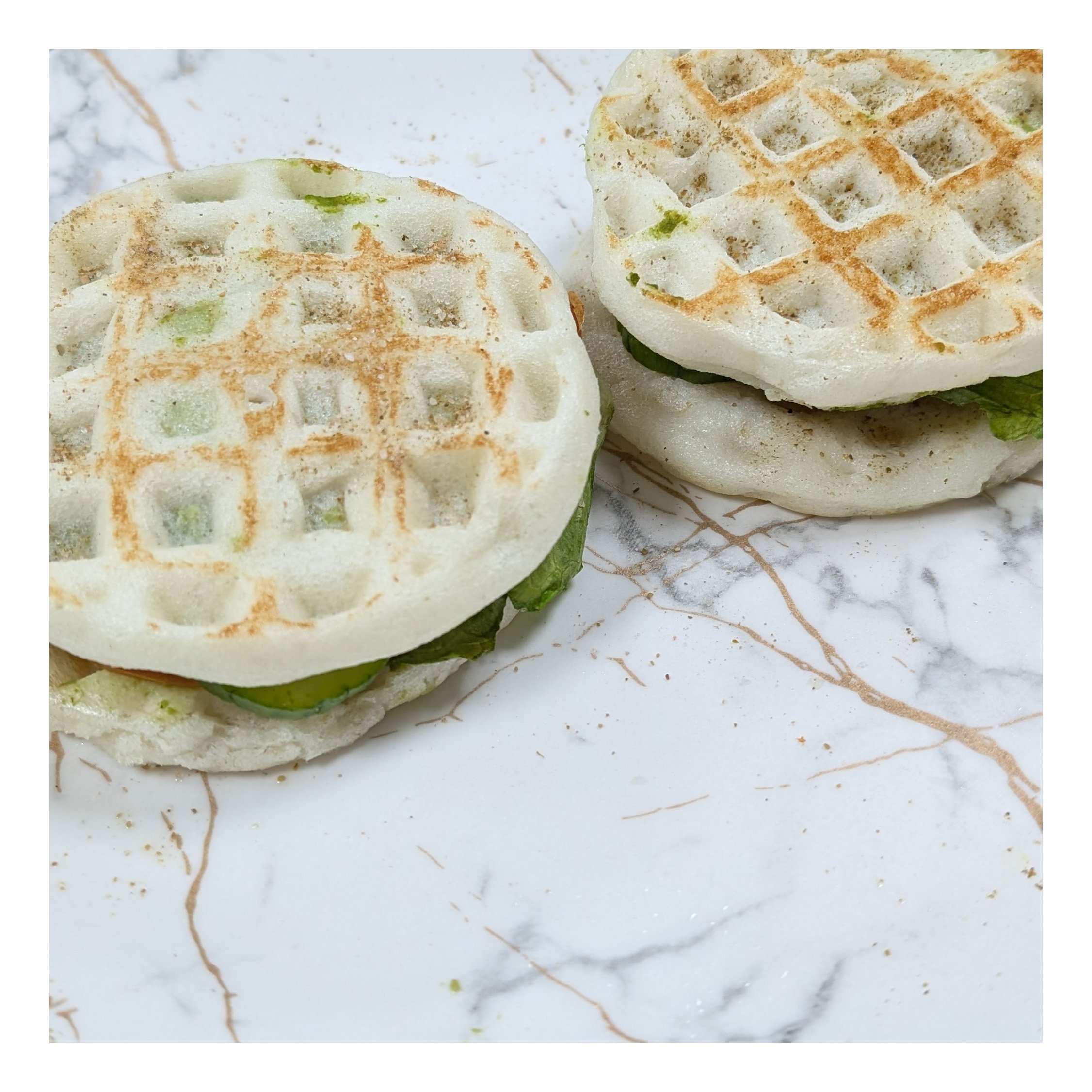 Homemade Waffle Veg Sandwich Recipe