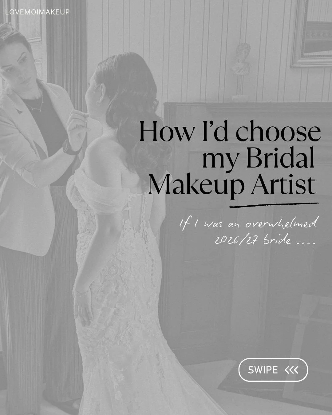 👰🏼 OVERWHELMED 2026/7 bride to be? 

🛑Stop scrolling and let me tell you how to choose your wedding makeup artist ~ I know it&rsquo;s not easy but this will break it down so you know what your looking for.

Let me know below what your priorities a