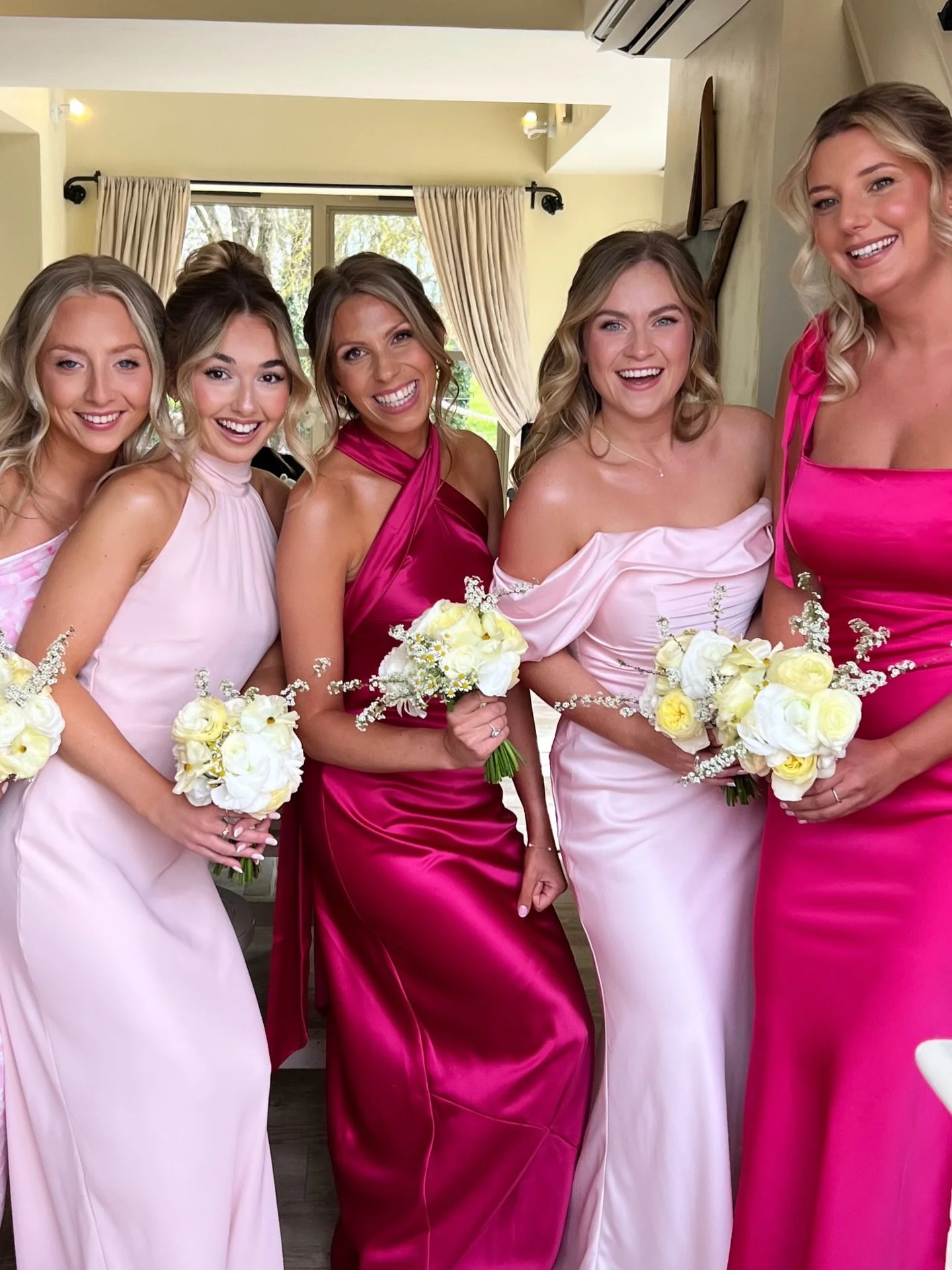 The most beautiful colour palette for @abigailmary_ #bridesmaids 🩷 

Makeup by moi assisted by @aimeekeegan_makeupartist 
Hair by @styledby.sophie 
Flowers @brackenandtwineflowers 
Venue @branchesparkweddings